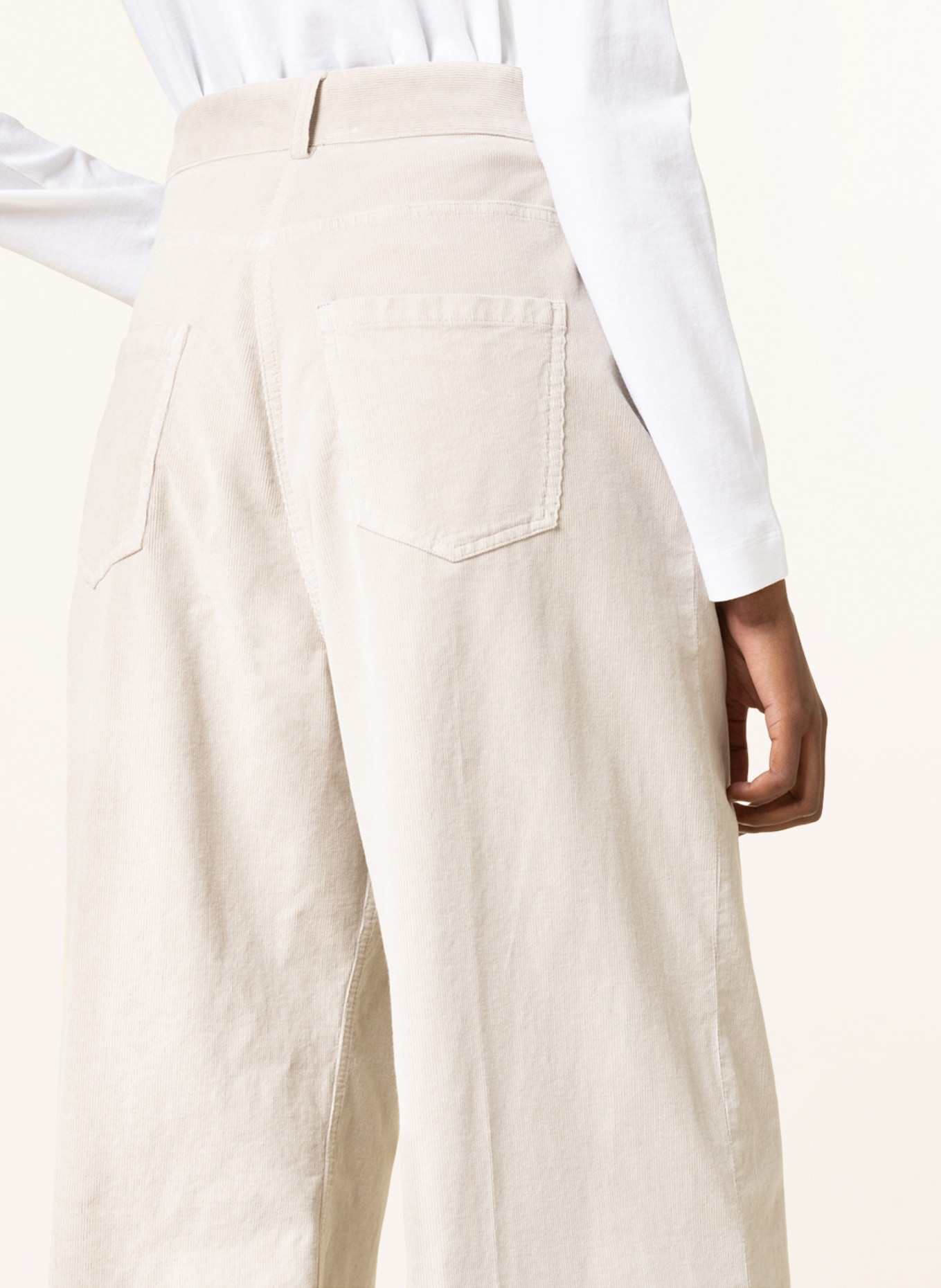 FABIANA FILIPPI Spodnie marlena ze sztruksu, Kolor: KREMOWY (Obrazek 5)