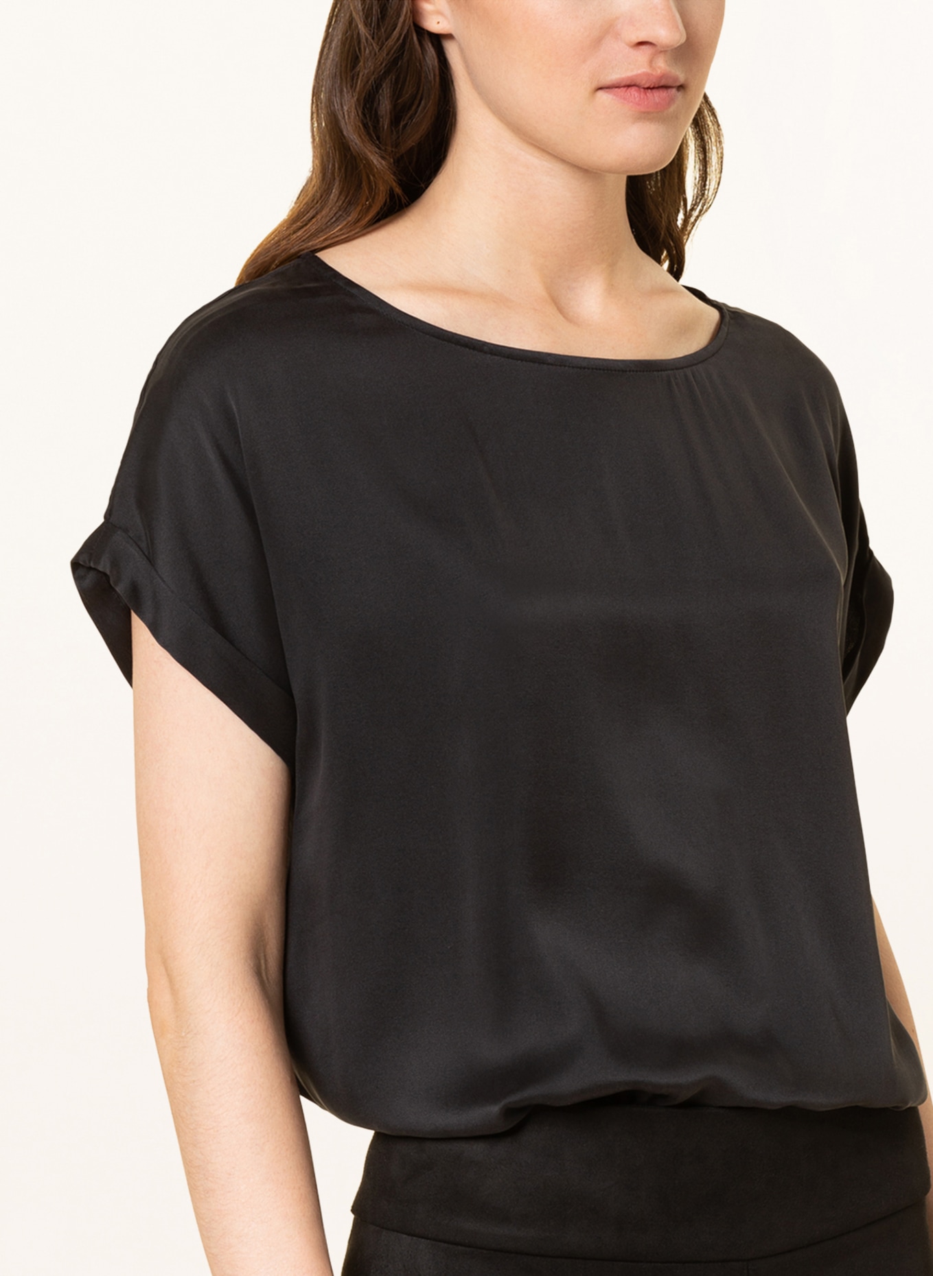 Juvia Blouse-style shirt in silk, Color: BLACK (Image 4)