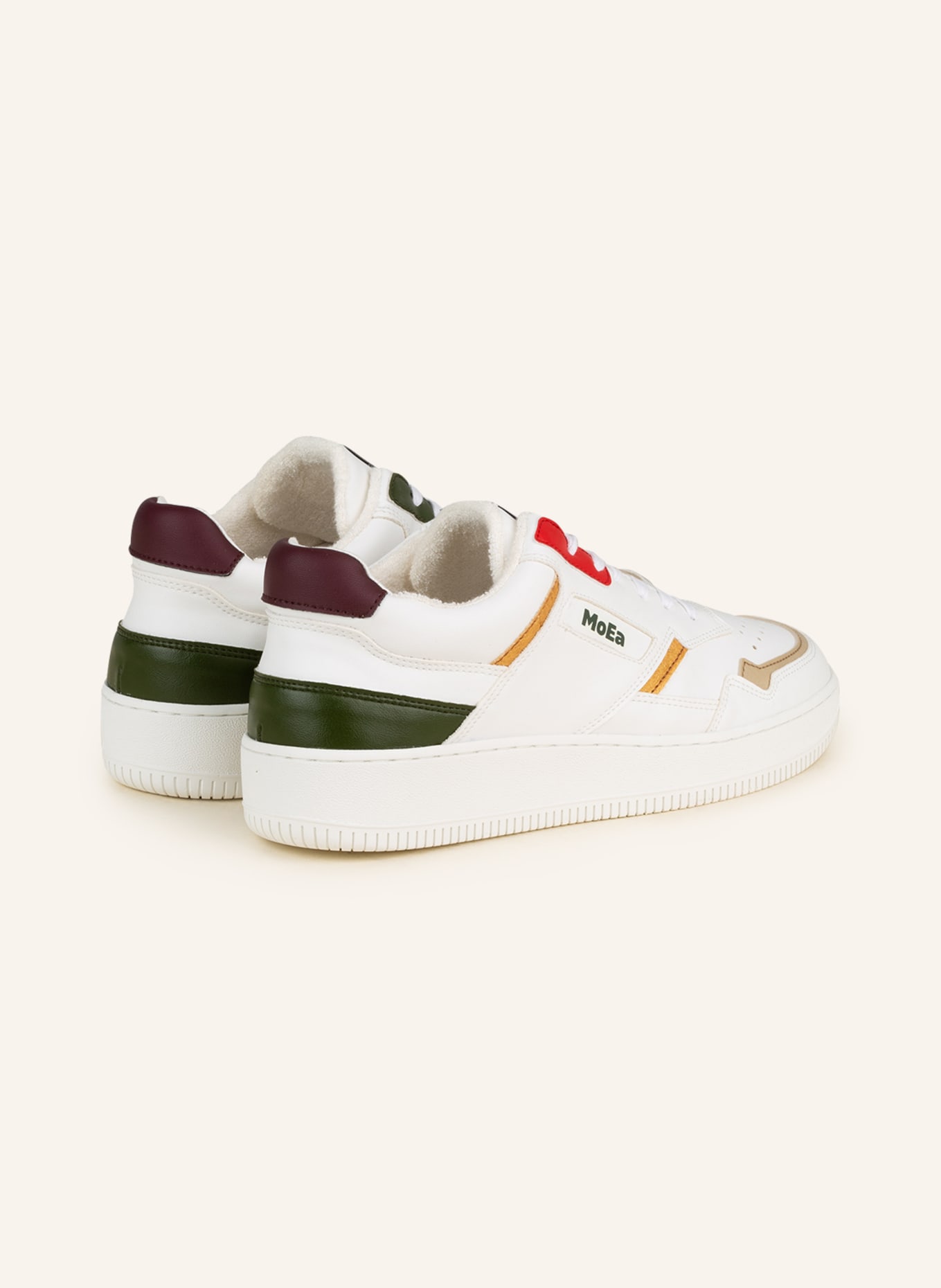 MoEa Sneakers , Color: WHITE/ DARK GREEN/ DARK RED (Image 2)