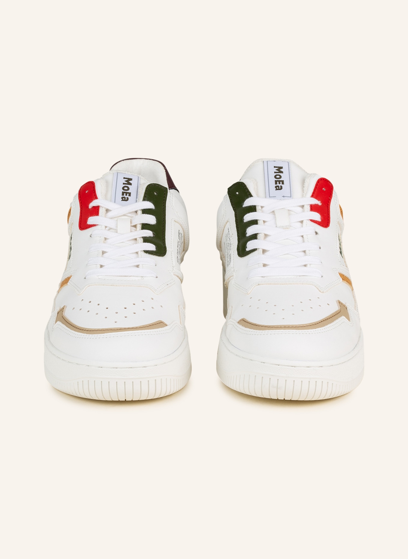 MoEa Sneakers , Color: WHITE/ DARK GREEN/ DARK RED (Image 3)