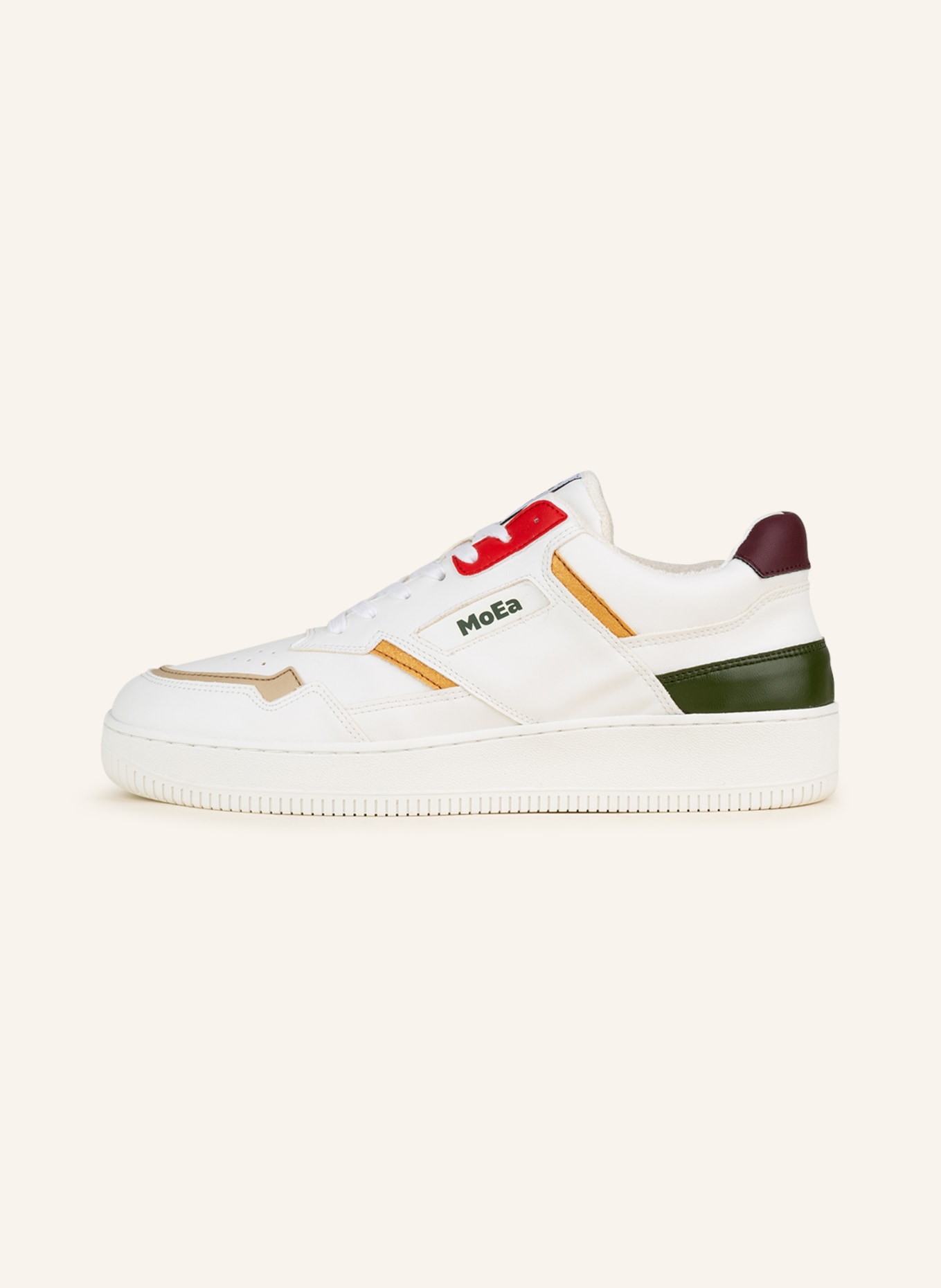 MoEa Sneakers , Color: WHITE/ DARK GREEN/ DARK RED (Image 4)
