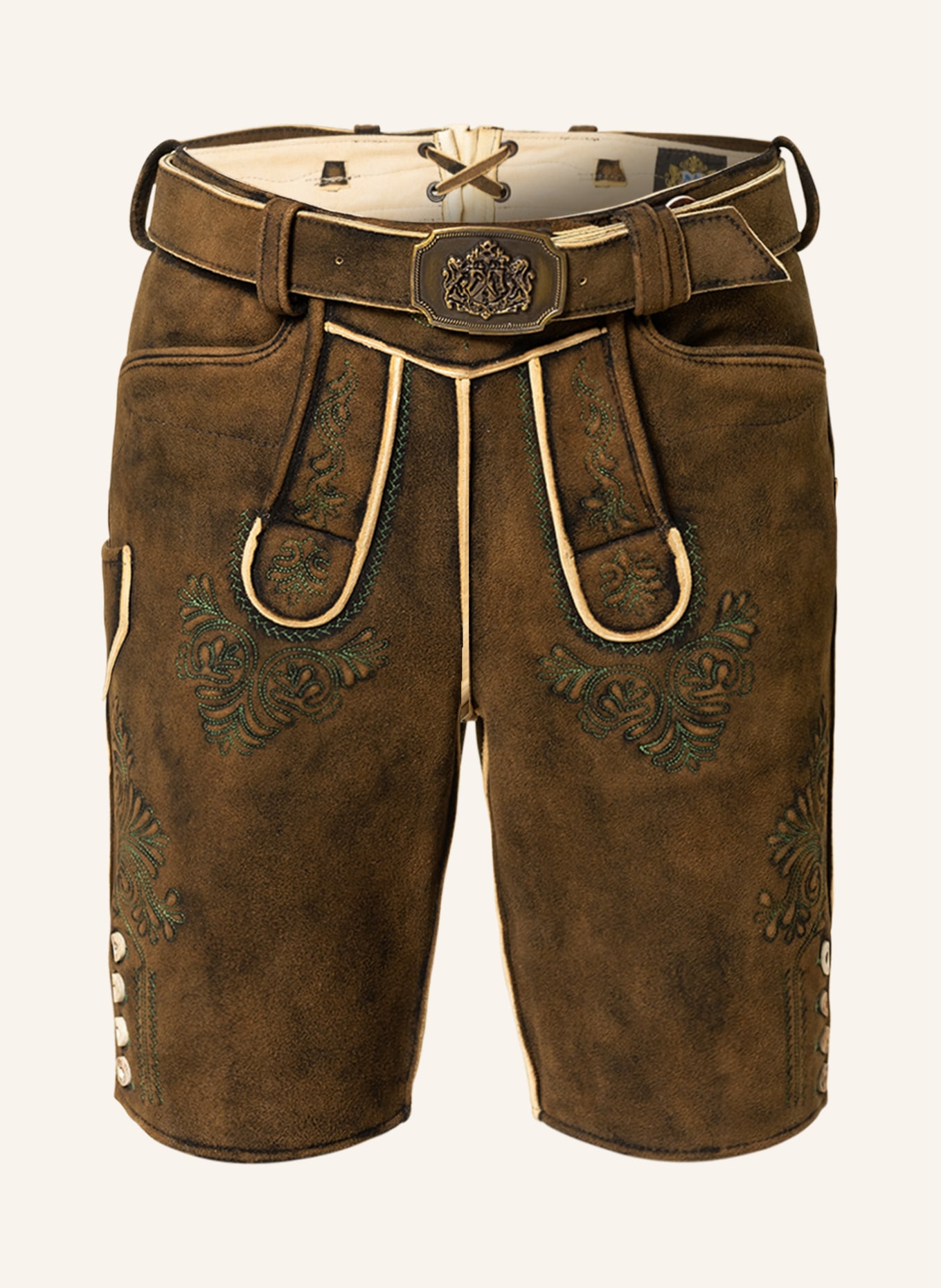 Hammerschmid Spodnie skórzane w stylu ludowym LERCH, Kolor: BRĄZOWY (Obrazek 1)