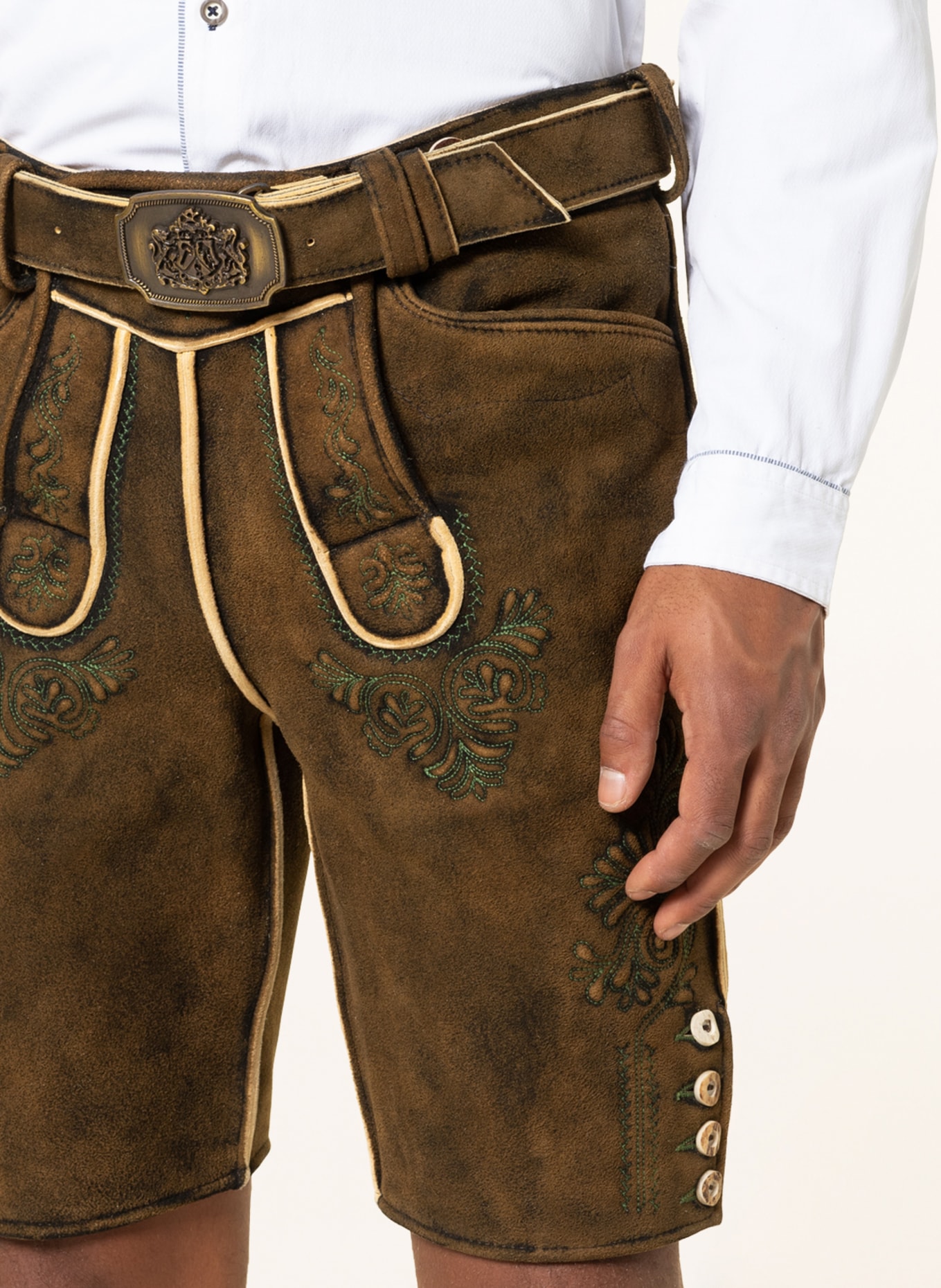 Hammerschmid Spodnie skórzane w stylu ludowym LERCH, Kolor: BRĄZOWY (Obrazek 5)