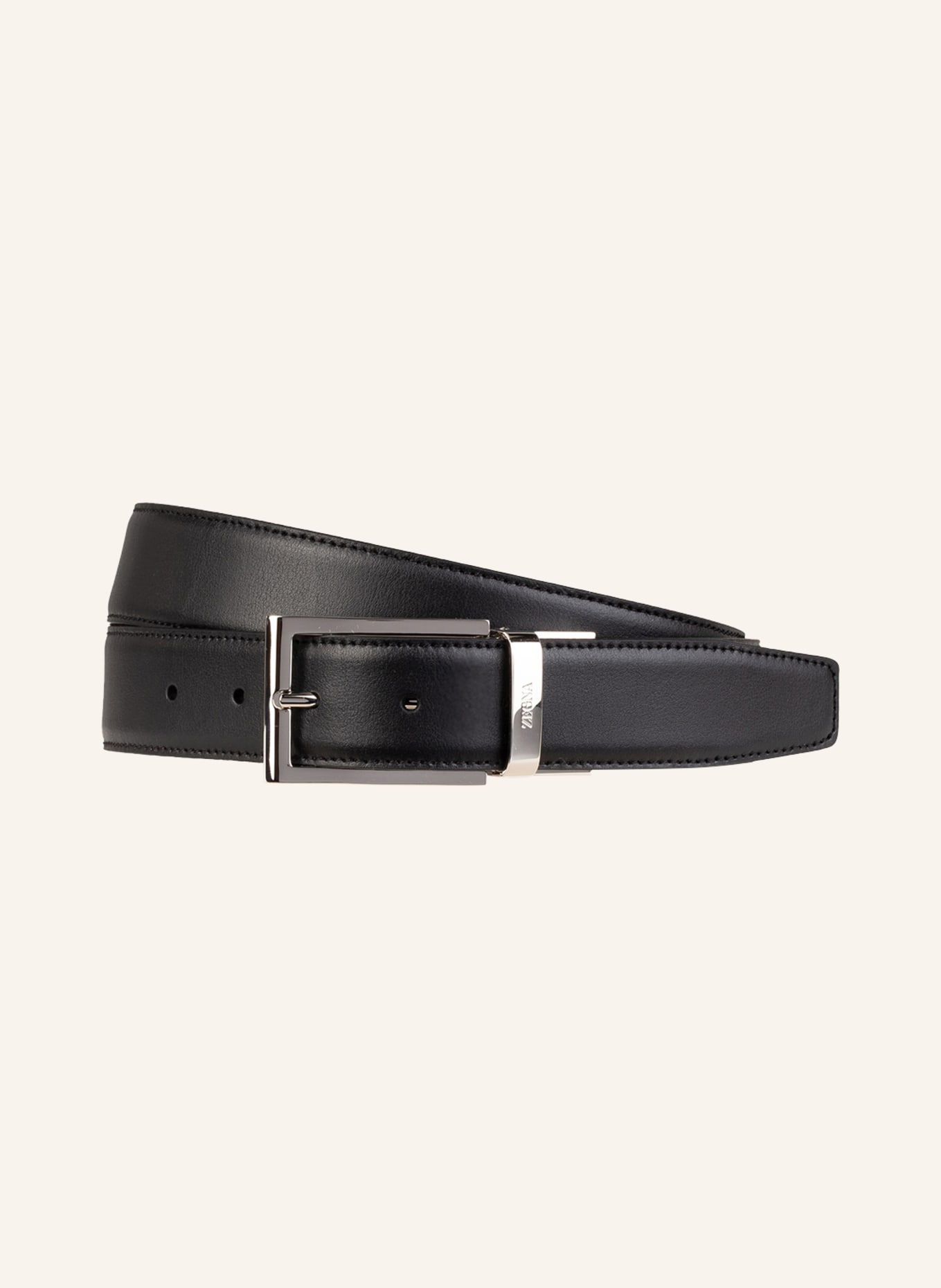 ZEGNA Leather belt, Color: BLACK (Image 1)