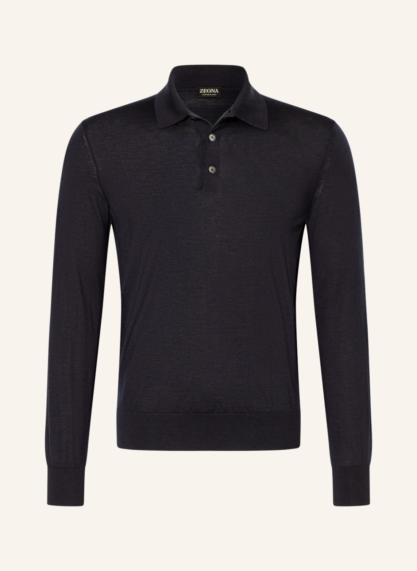 ZEGNA Strick-Poloshirt mit Seide: DUNKELBLAU