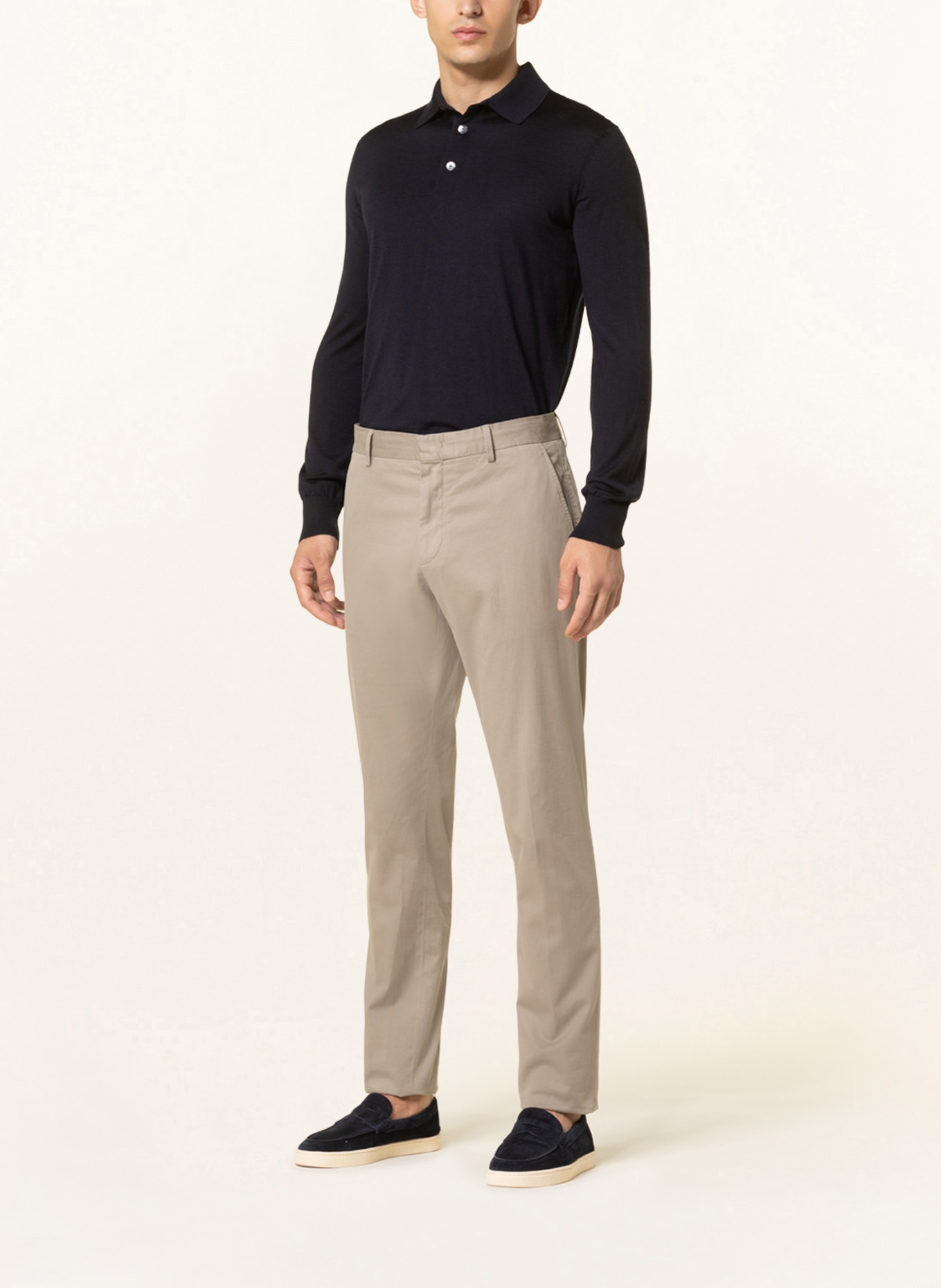 ZEGNA Strick-Poloshirt mit Seide: DUNKELBLAU