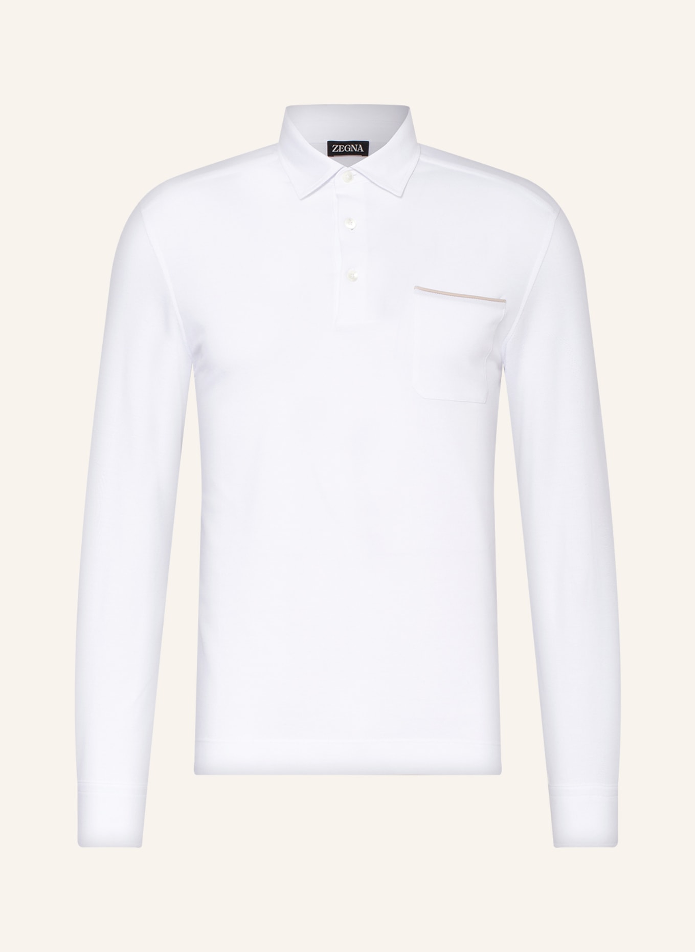 ZEGNA Piqué-Poloshirt, Farbe: WEISS (Bild 1)