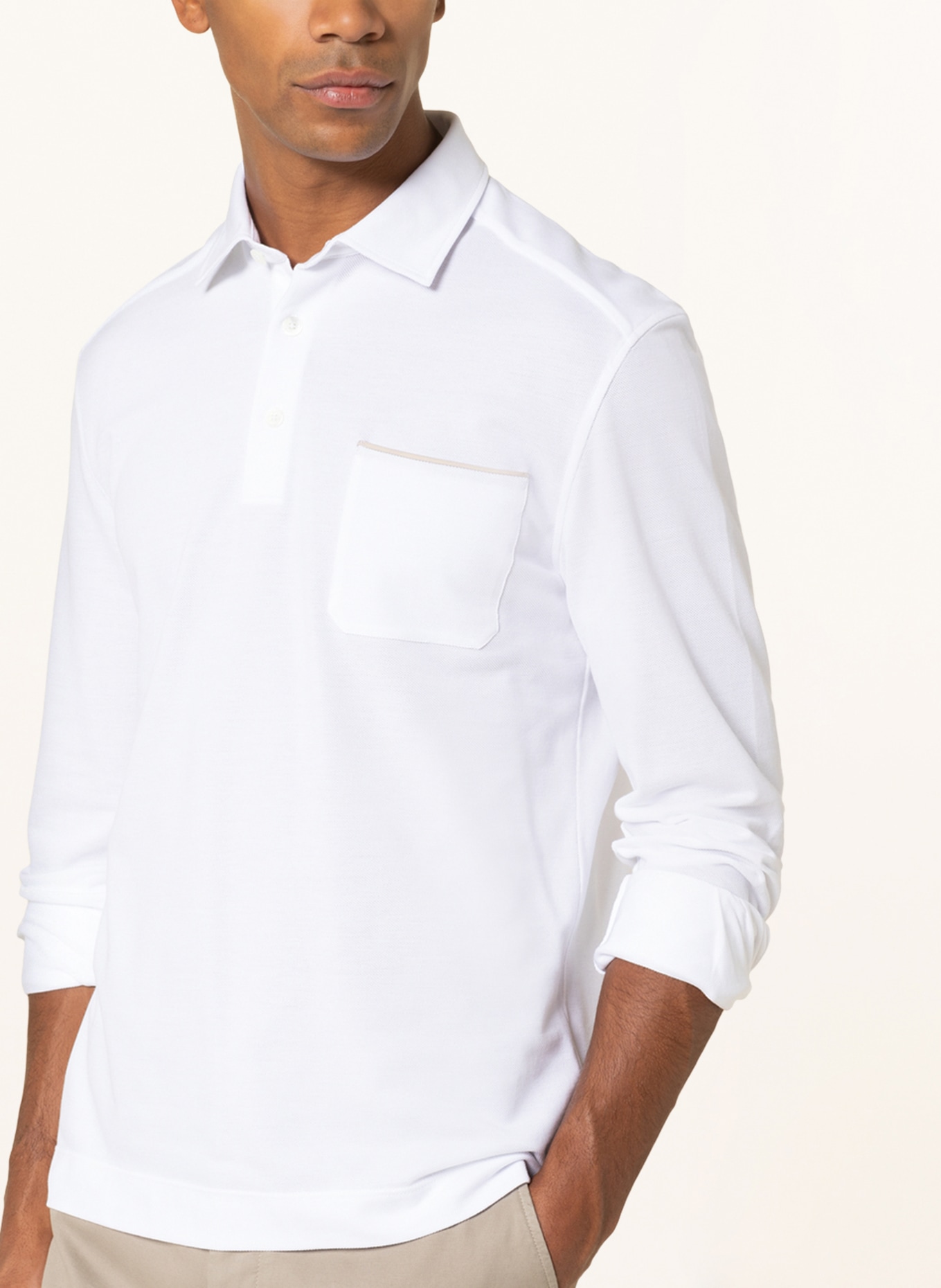 ZEGNA Piqué polo shirt, Color: WHITE (Image 4)