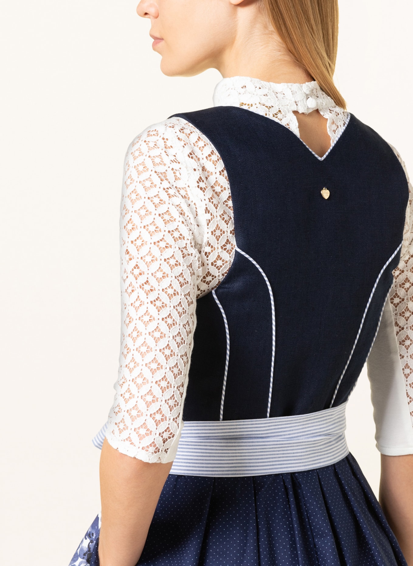 AlpenHERZ Dirndl blouse LAILA in lace, Color: WHITE (Image 3)
