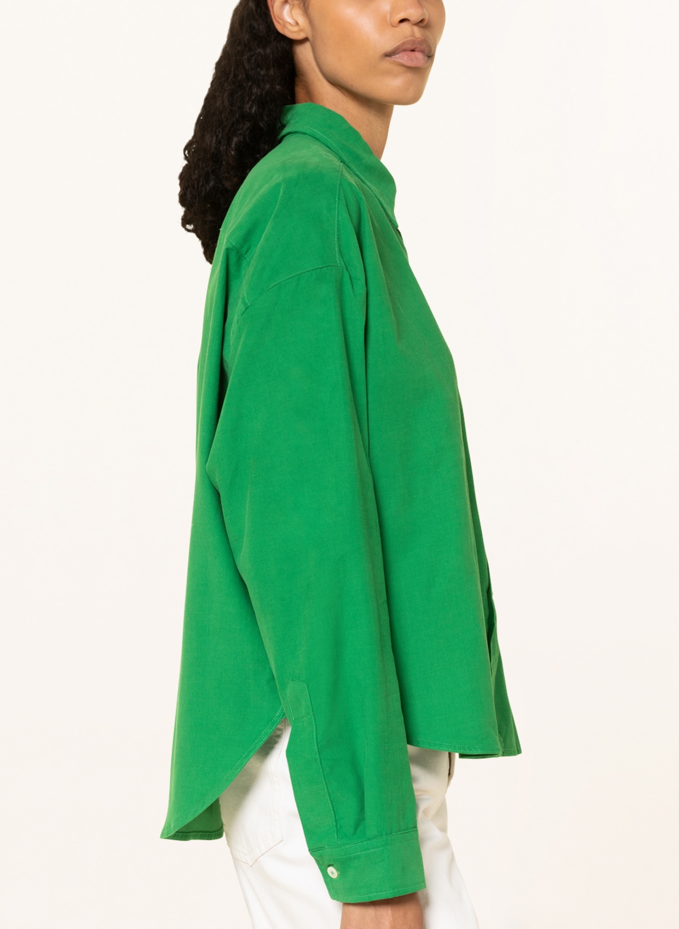 lilienfels Cropped shirt blouse, Color: GREEN (Image 4)