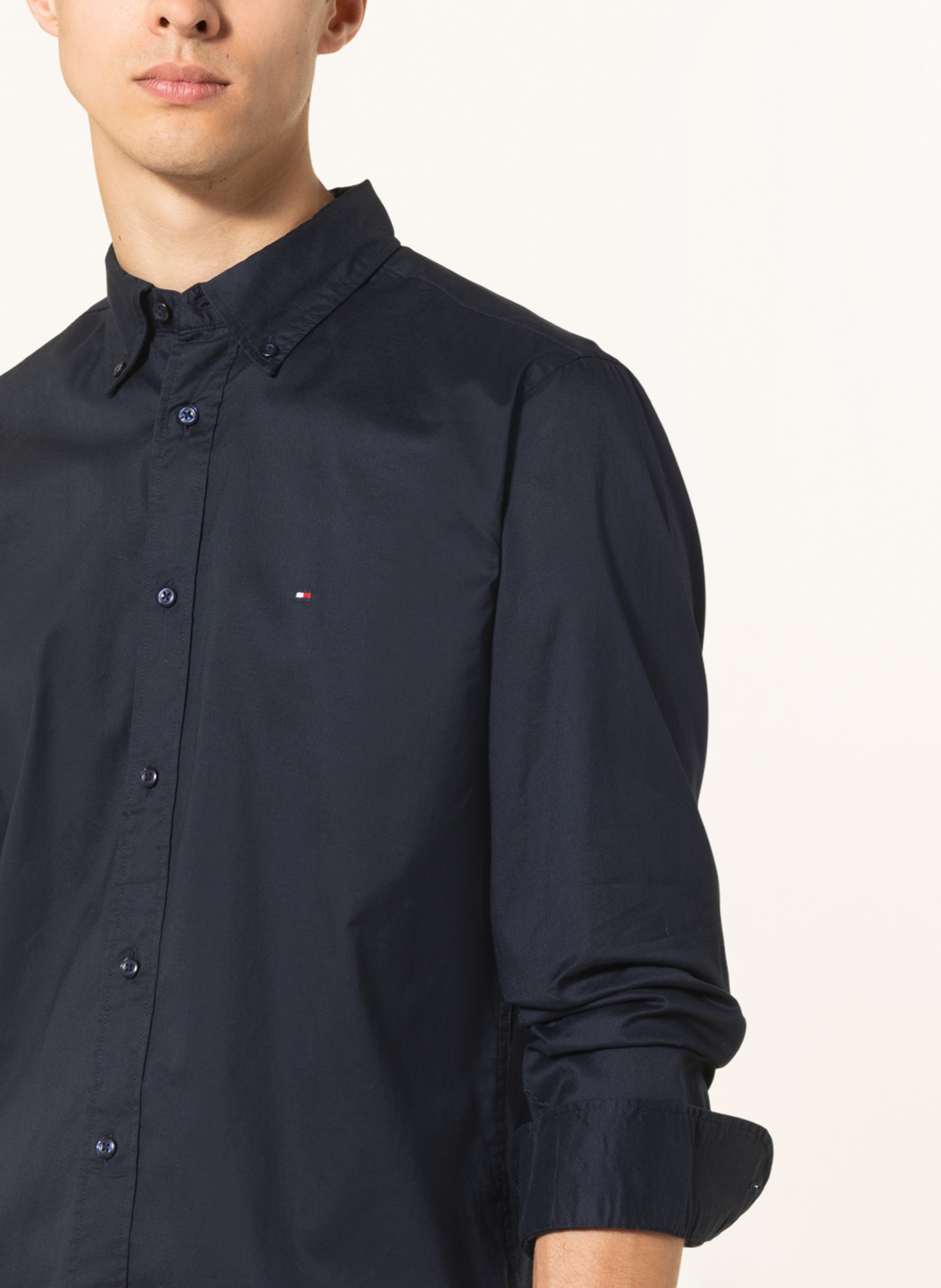 TOMMY HILFIGER Hemd Regular Fit: DUNKELBLAU