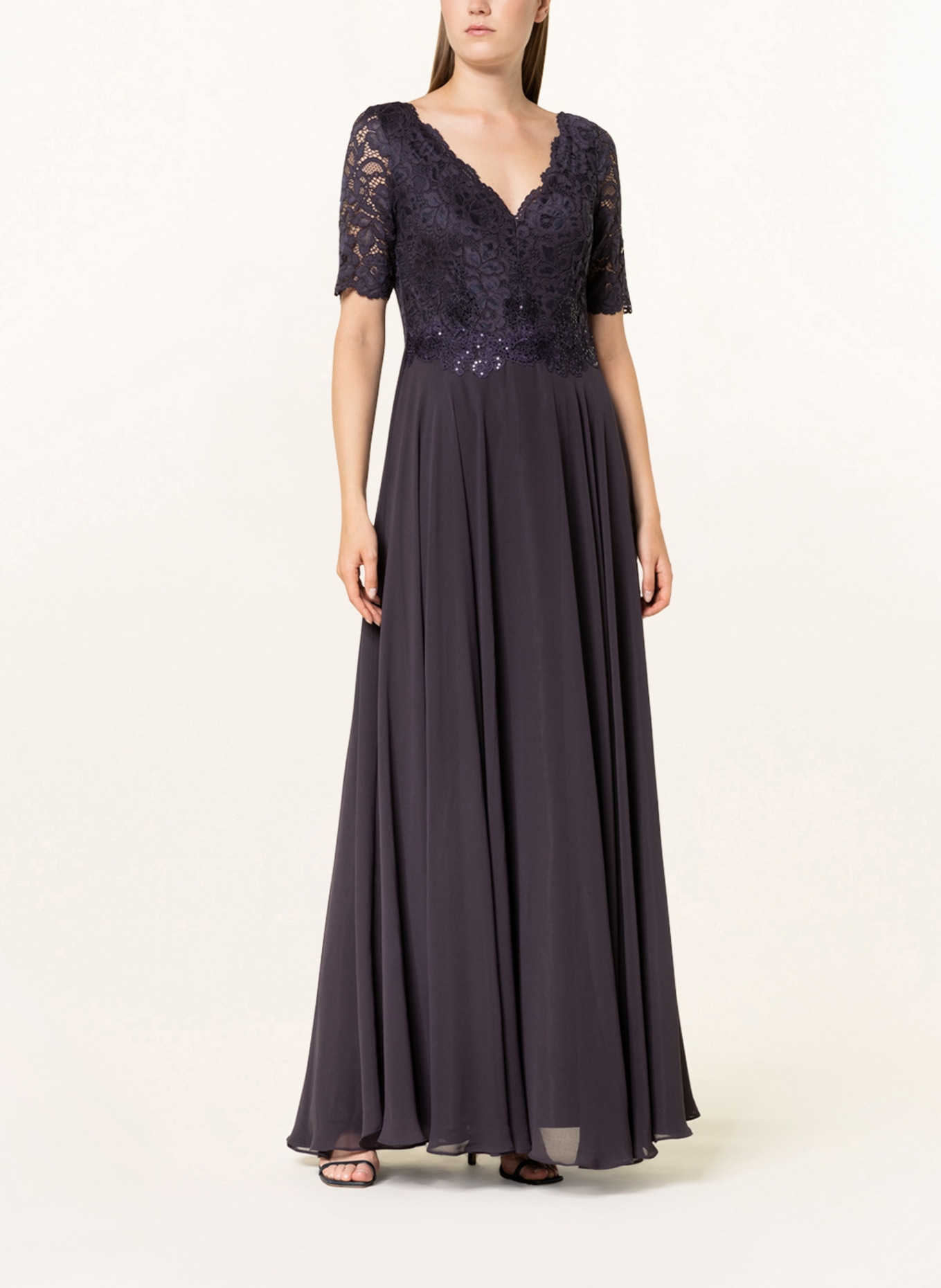 Vera Mont Evening dress with lace, Color: DARK BLUE (Image 2)