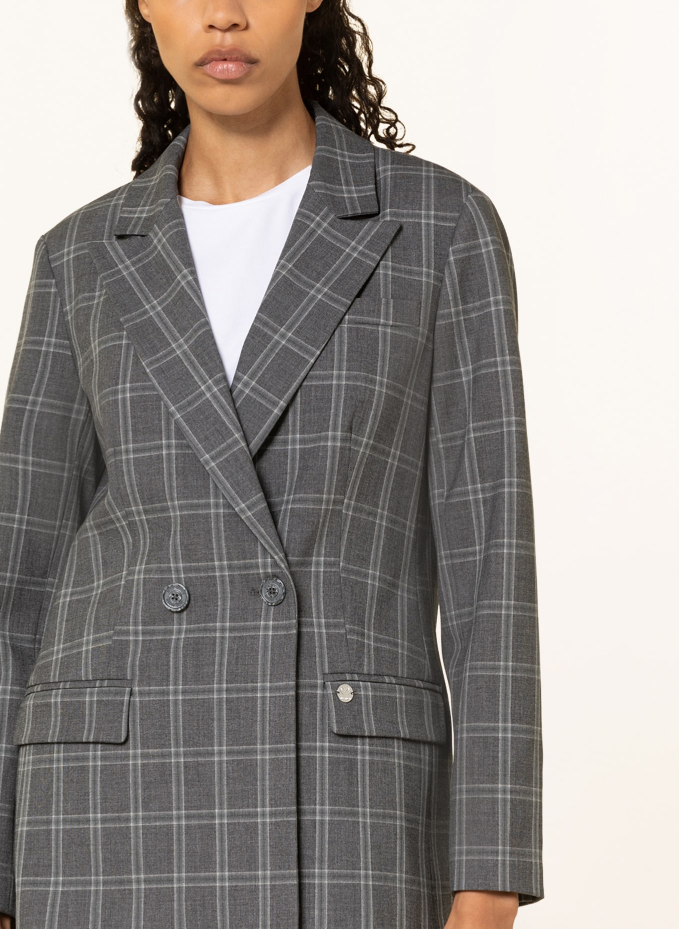 MOS MOSH Blezer WANDA ALEN: SZARY / JASNOCZARY