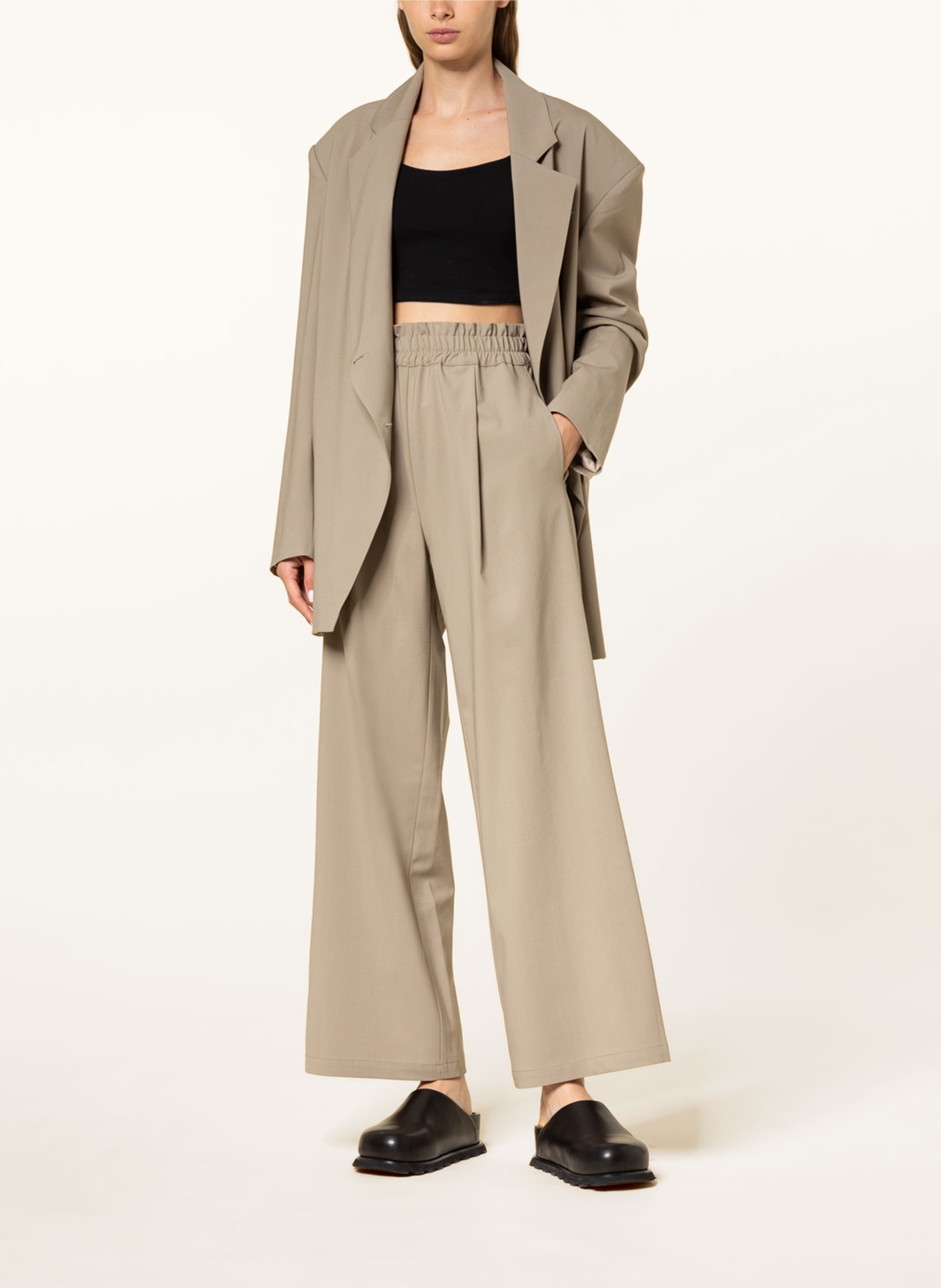 by Aylin Koenig Wide leg trousers , Color: OLIVE (Image 2)