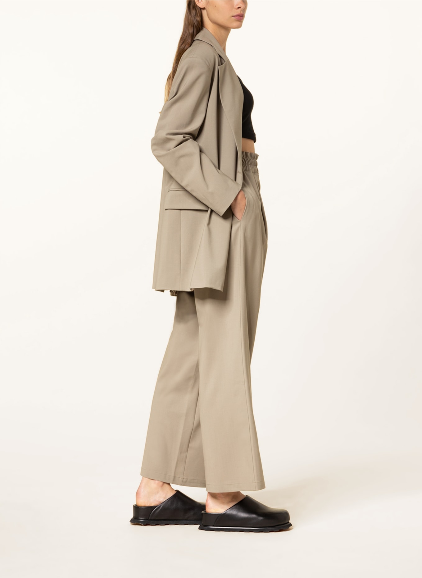 by Aylin Koenig Wide leg trousers , Color: OLIVE (Image 4)
