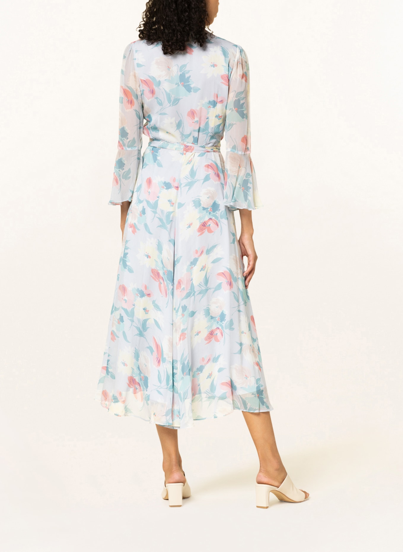 POLO RALPH LAUREN Wrap dress with 3/4 sleeves , Color: LIGHT BLUE/ LIGHT RED/ DARK GREEN (Image 3)