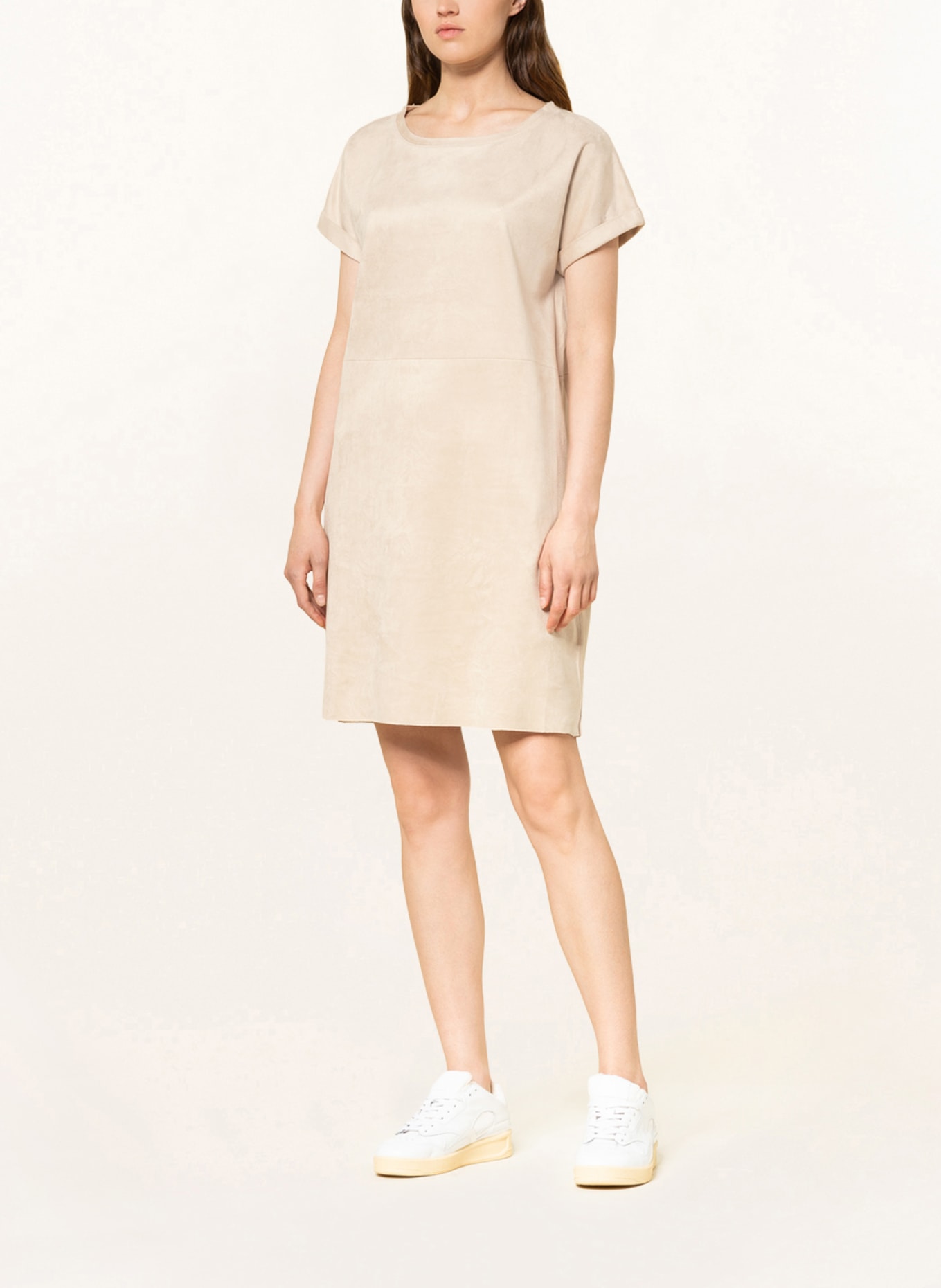 Juvia Kleid in Lederoptik, Farbe: CREME (Bild 2)