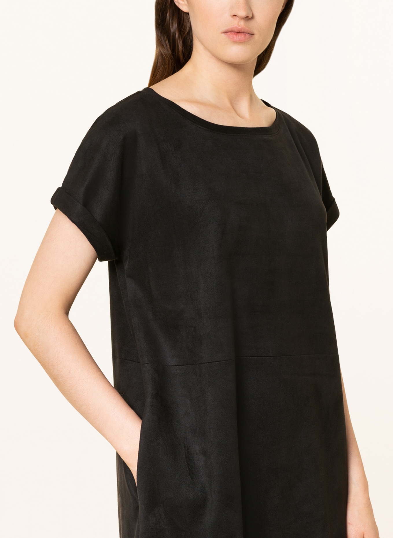 Juvia Kleid in Lederoptik: SCHWARZ
