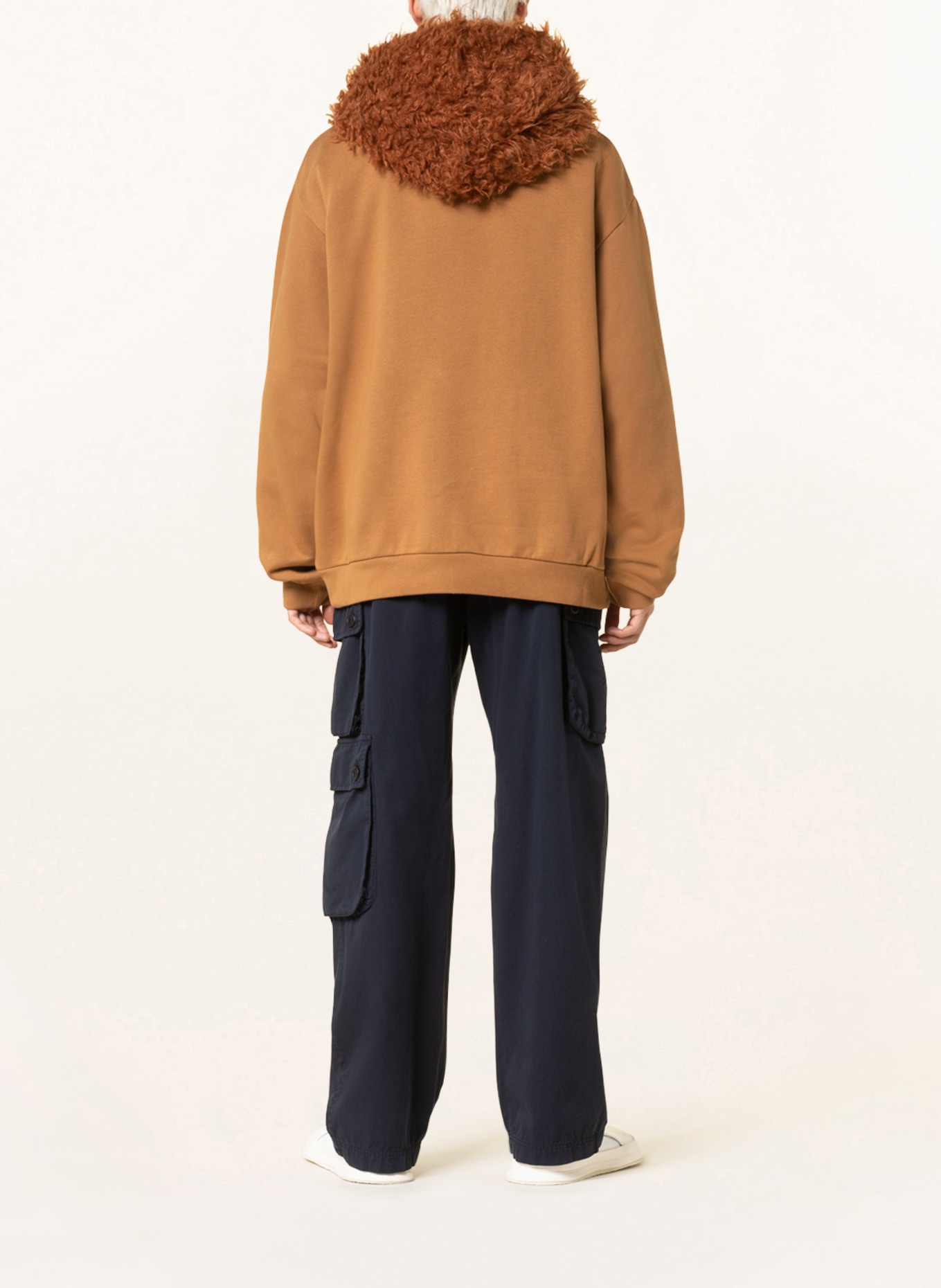 MARNI Bluza z kapturem ze sztucznym futrem, Kolor: CAMELOWY (Obrazek 3)