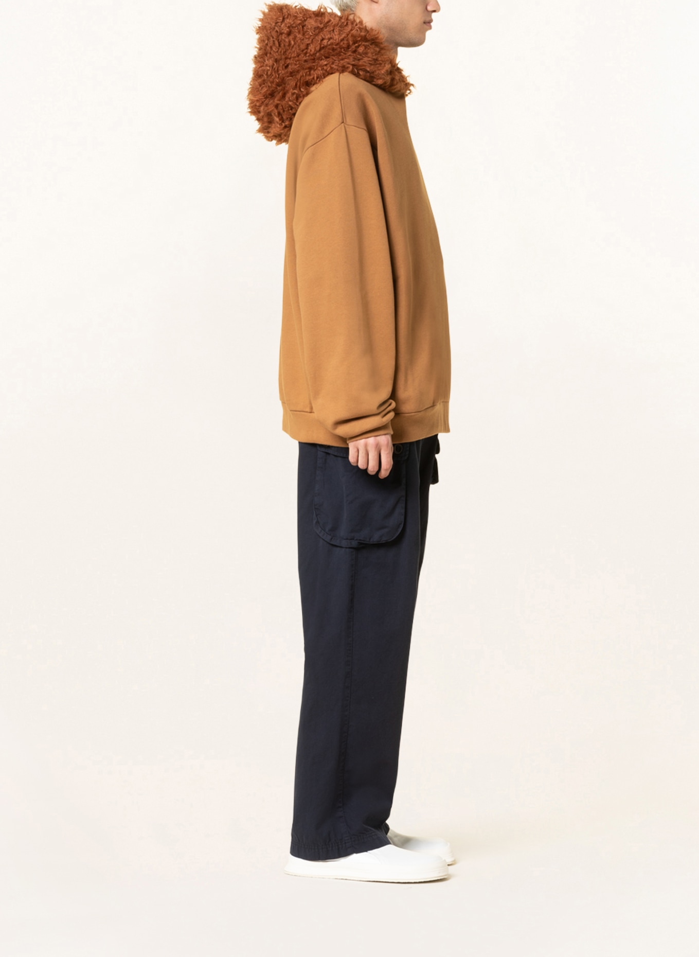 MARNI Hoodie with faux fur, Color: CAMEL (Image 4)