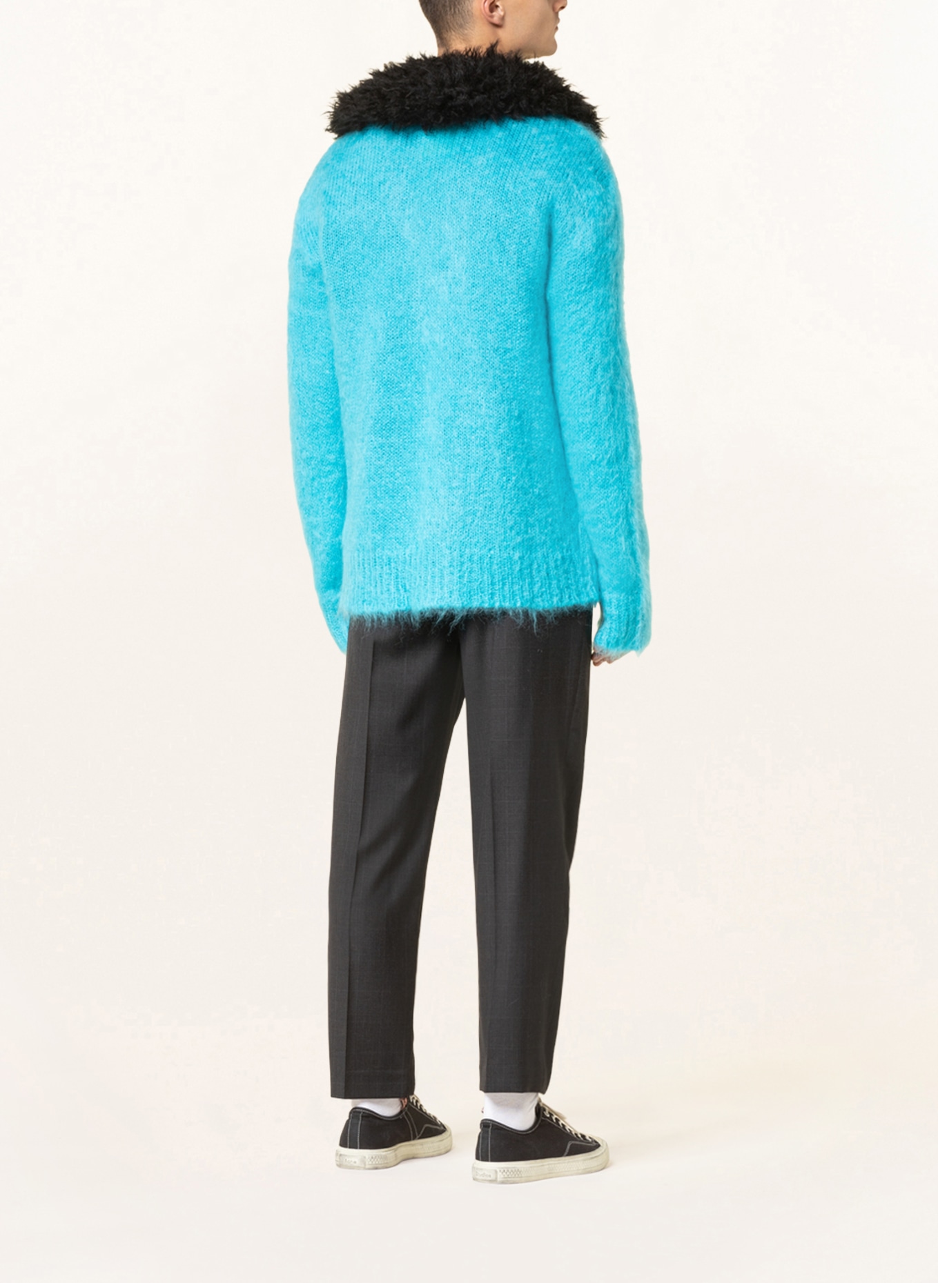 MARNI Oversized cardigan made of mohair, Color: NEON BLUE/ BLACK (Image 3)