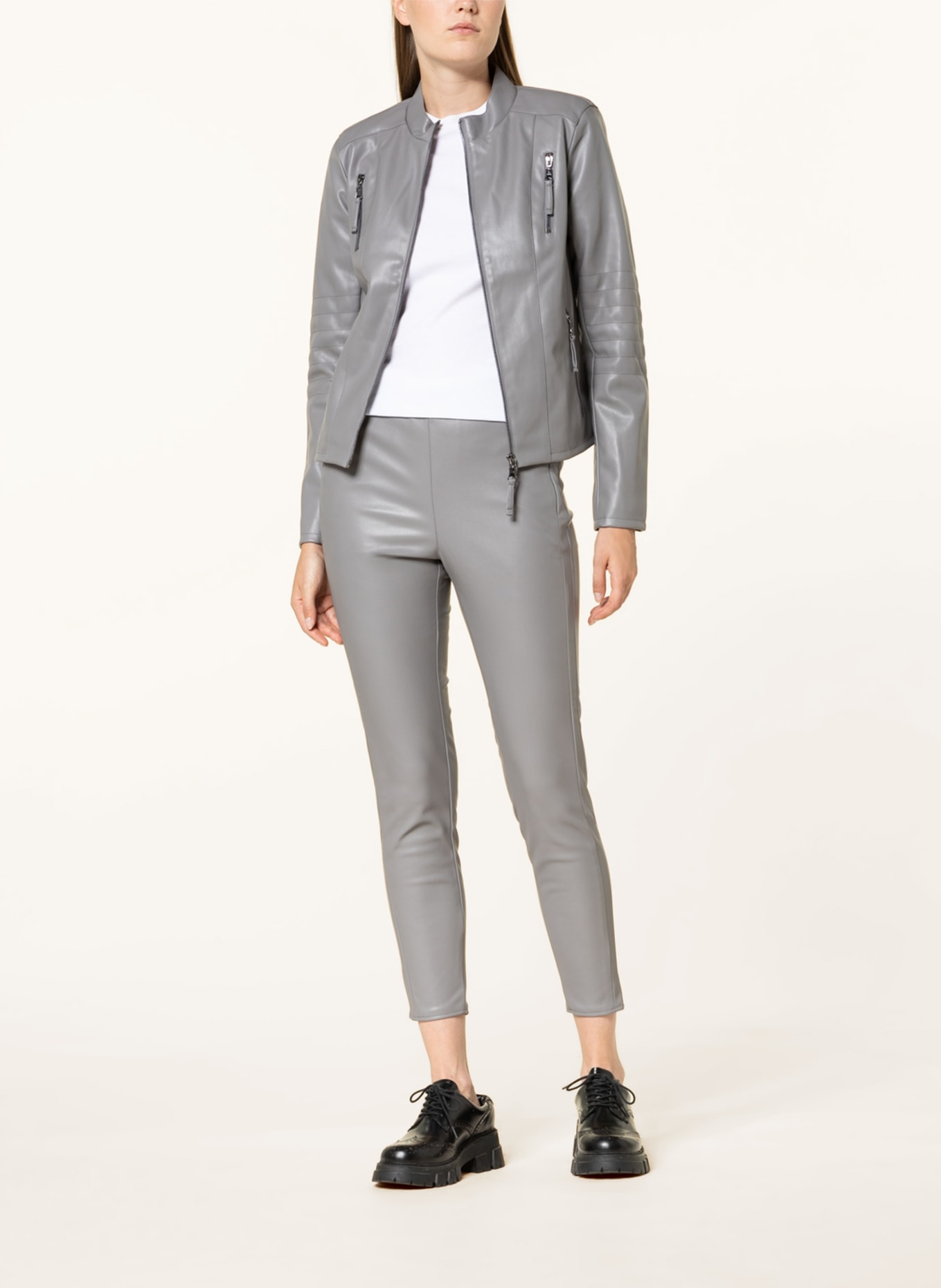 monari Trousers in leather look, Color: GRAY (Image 2)