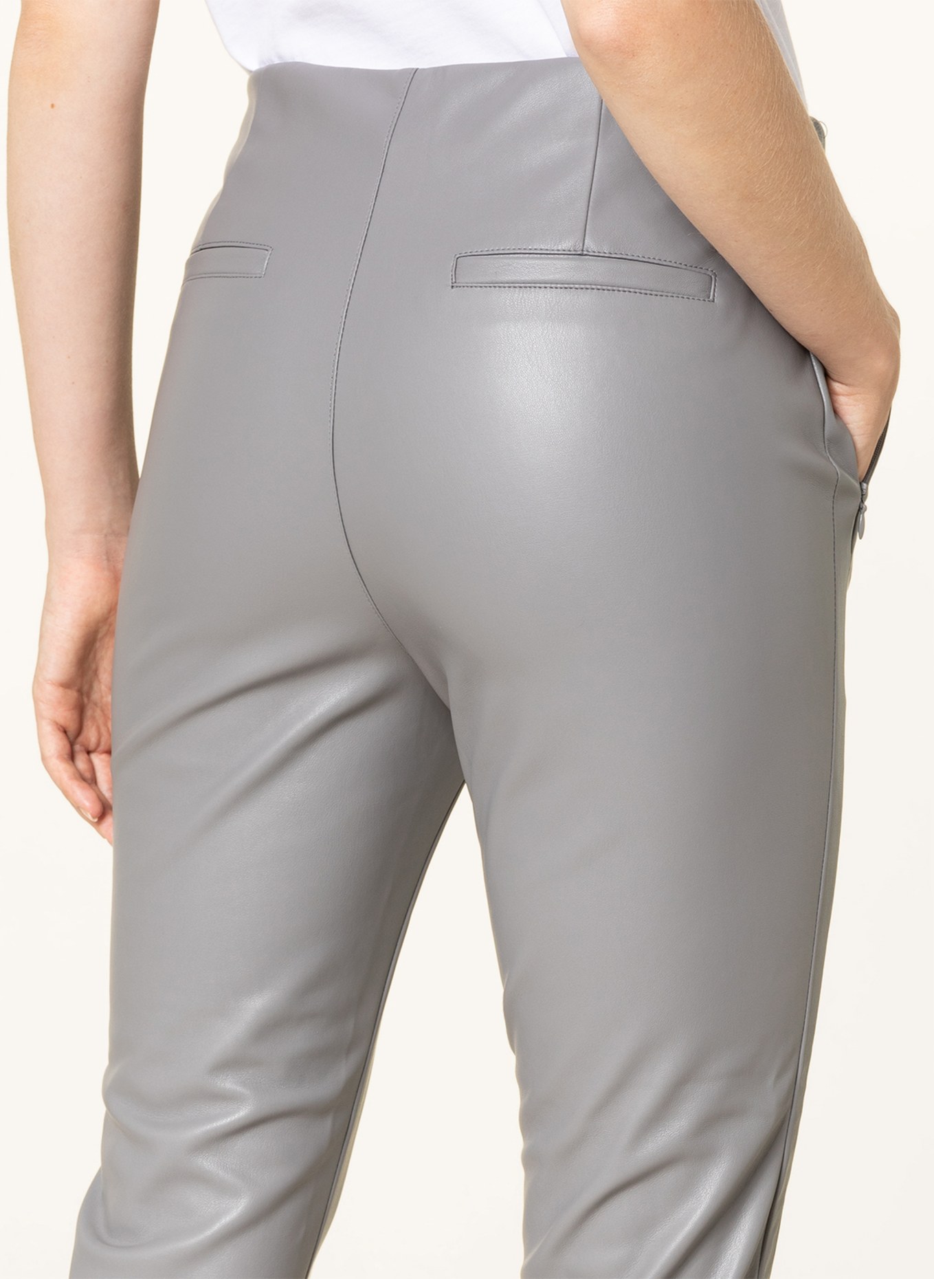 monari Trousers in leather look, Color: GRAY (Image 5)
