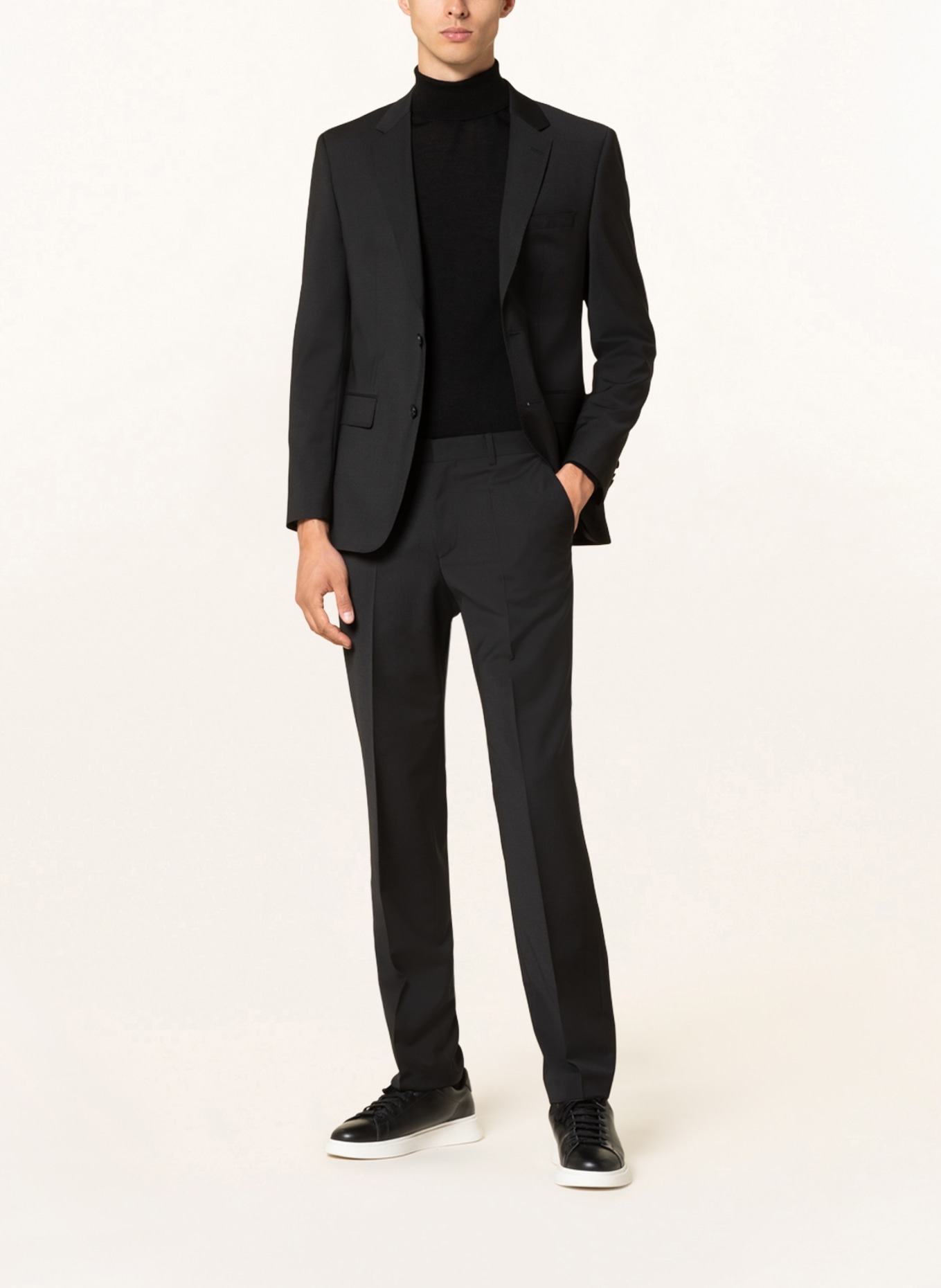 BOSS Spodnie garniturowe LEON regular fit, Kolor: 001 BLACK (Obrazek 2)