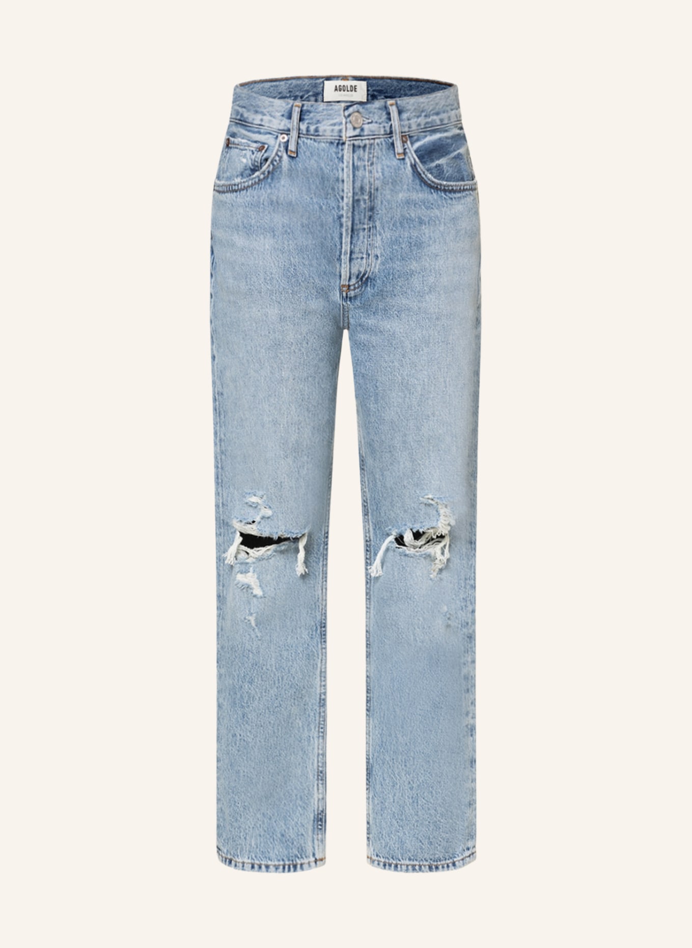 AGOLDE Destroyed jeans RILEY CROP, Color: Blitz med indigo (Image 1)