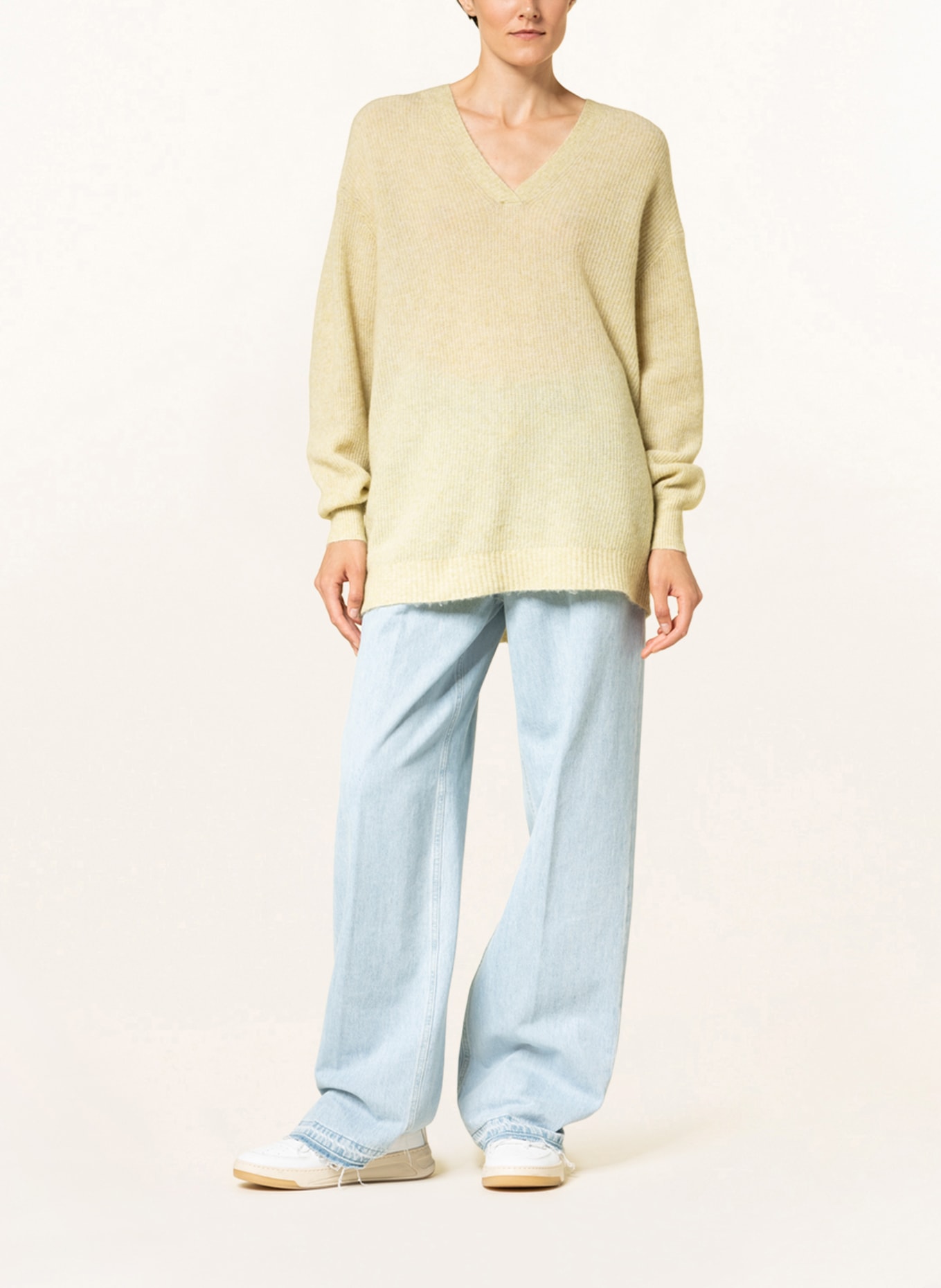 American Vintage Sweter z dodatkiem lnu, Kolor: JASNOŻÓŁTY (Obrazek 2)