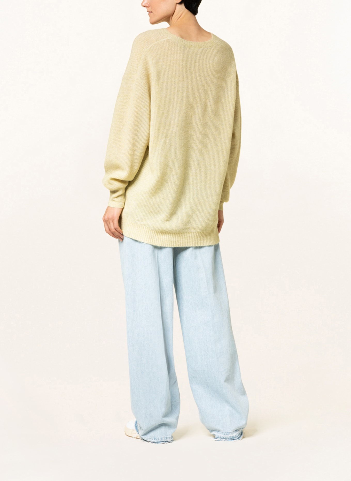 American Vintage Sweater with linen, Color: LIGHT YELLOW (Image 3)