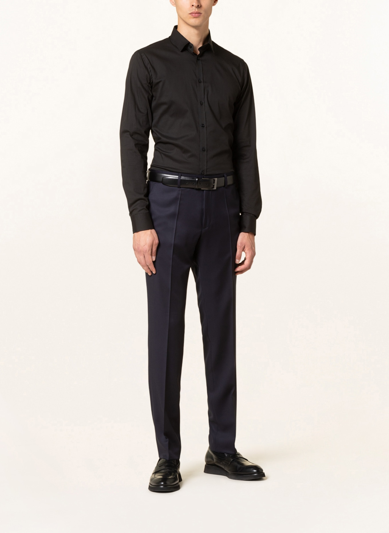 BOSS Spodnie garniturowe LENON regular fit, Kolor: 401 DARK BLUE (Obrazek 3)