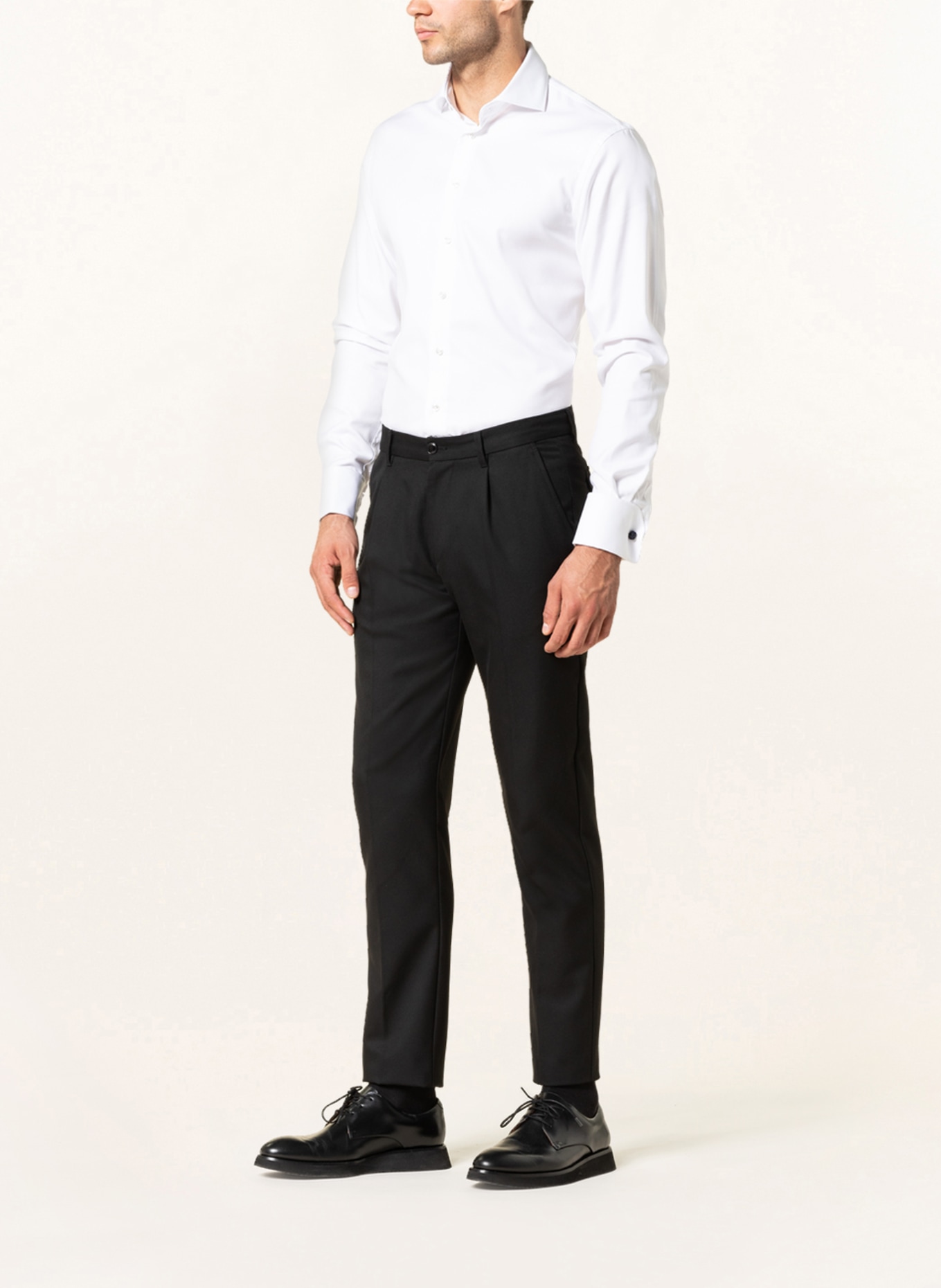 PROFUOMO Slim fit shirt with French cuffs, Color: WHITE (Image 2)