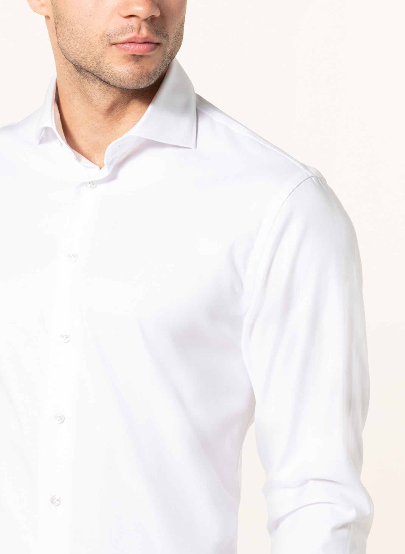 PROFUOMO Slim fit shirt with French cuffs, Color: WHITE (Image 4)