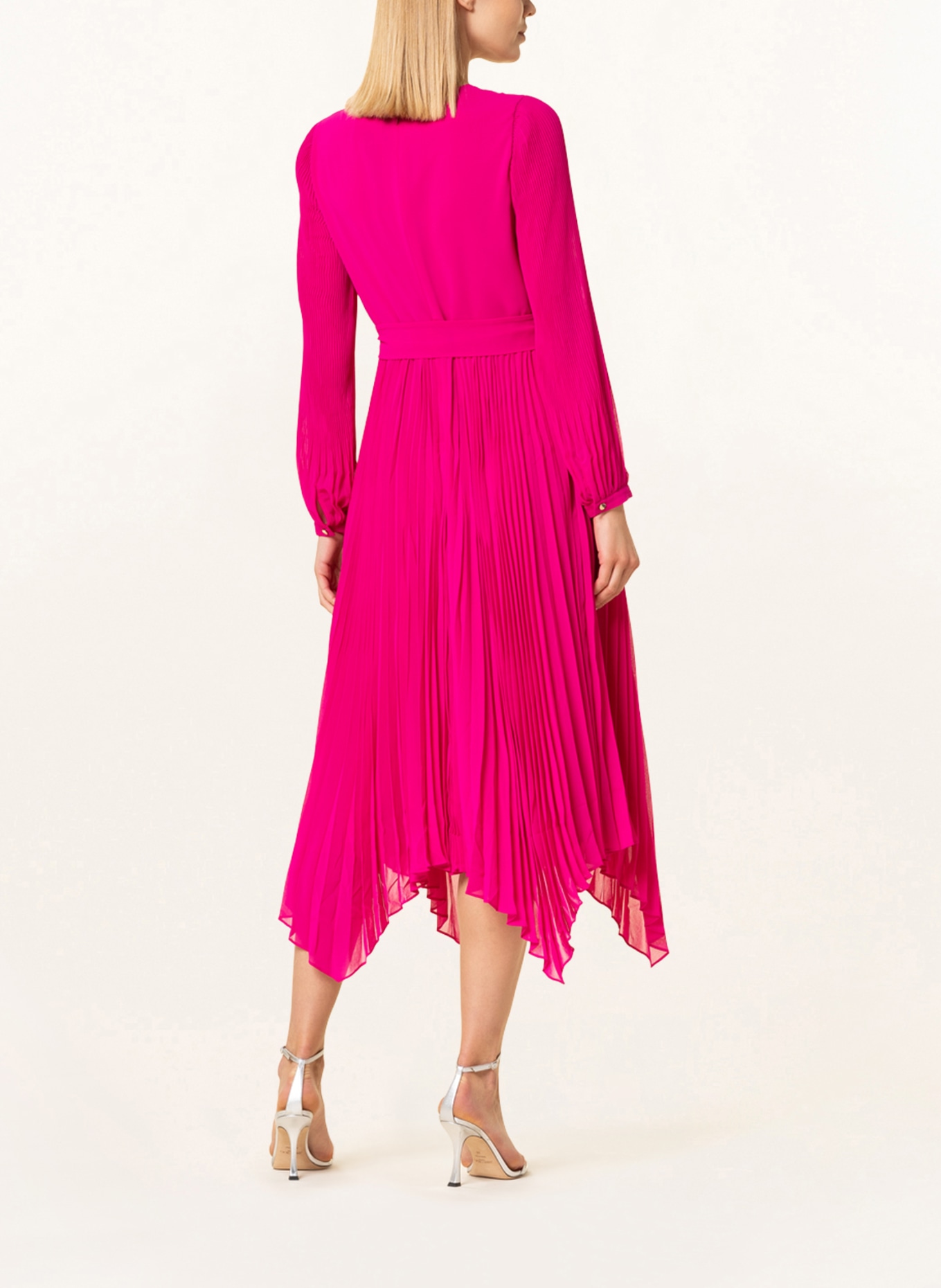Phase Eight Sukienka plisowana PETRA w stylu kopertowym, Kolor: MOCNORÓŻOWY (Obrazek 3)