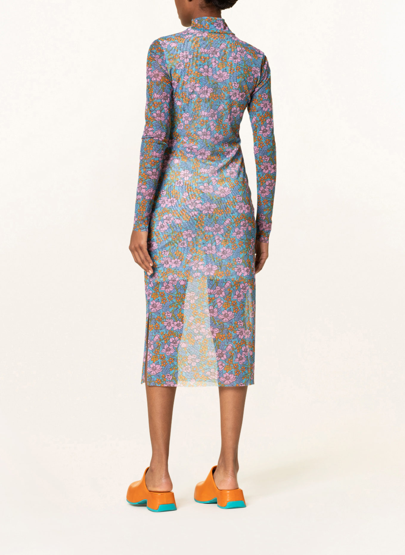 BAUM UND PFERDGARTEN Mesh-Kleid JOLAIN, Farbe: HELLBLAU/ ROSA/ ORANGE (Bild 3)