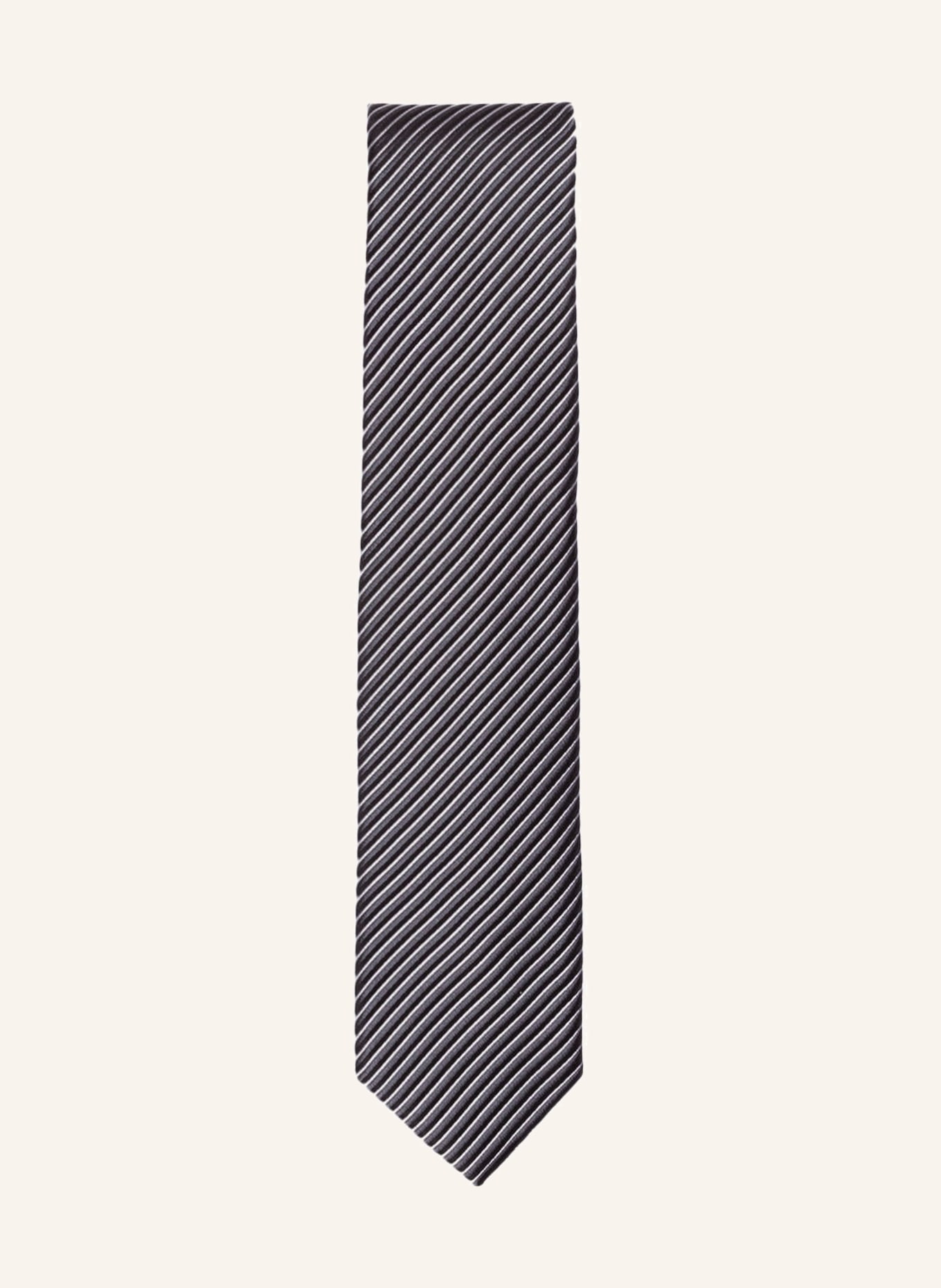 OLYMP Krawatte in anthrazit/ schwarz gestreift