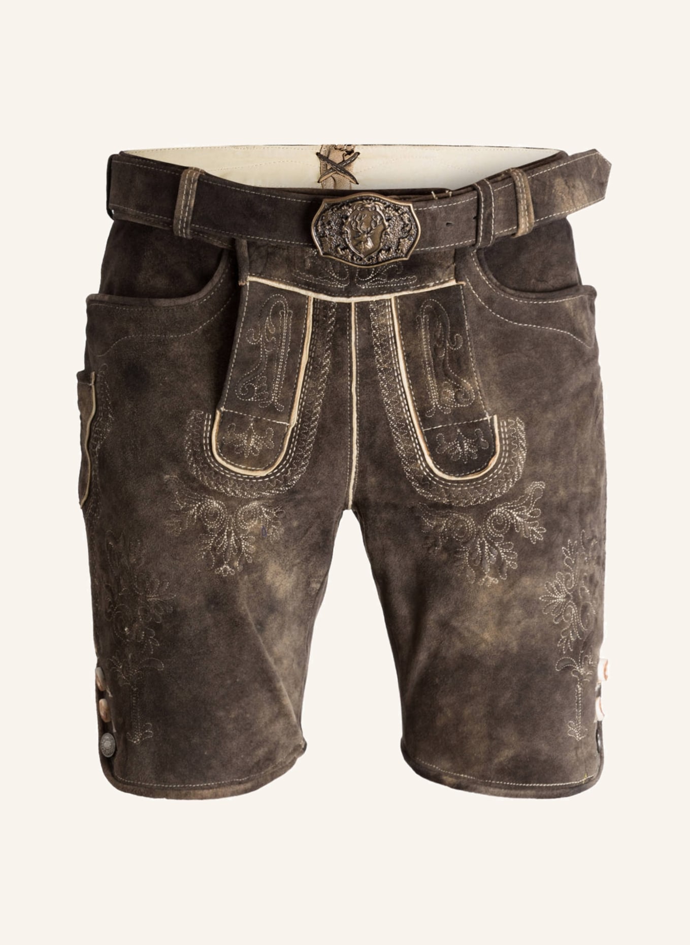 Spieth & Wensky Spodnie skórzane w stylu ludowym HANNO, Kolor: BRĄZOWY (Obrazek 1)