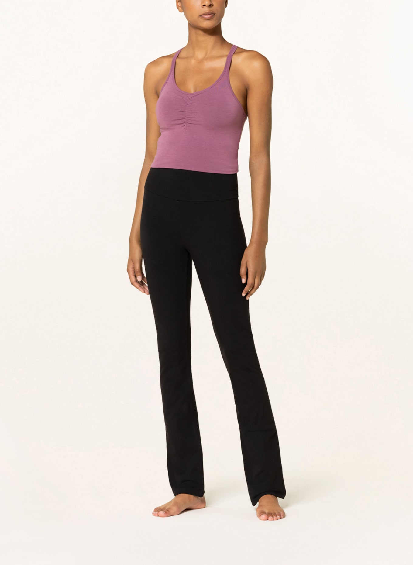 MANDALA CLASSIC ROLLDOWN yoga pants: BLACK