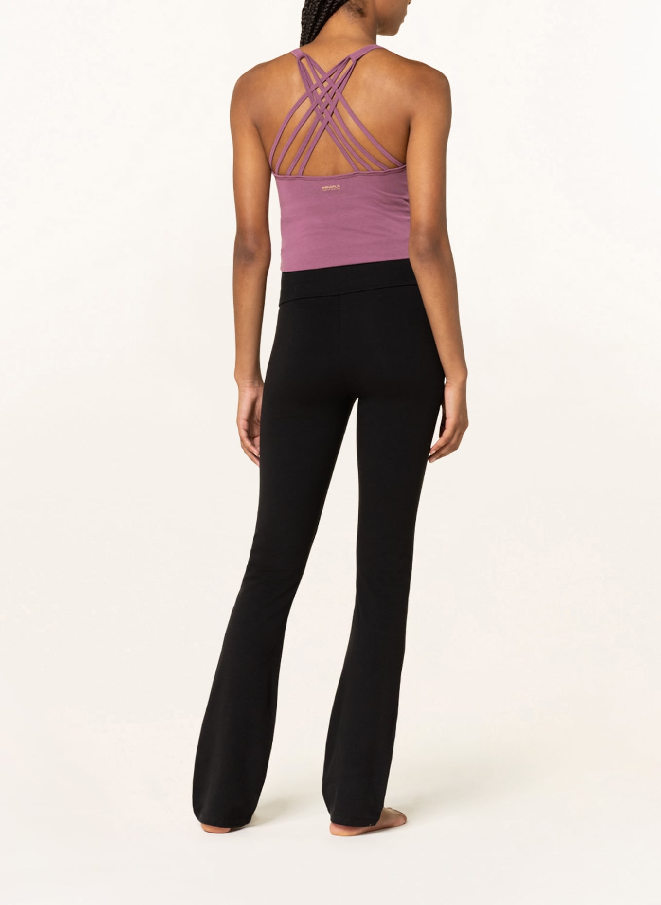 MANDALA CLASSIC ROLLDOWN yoga pants: BLACK