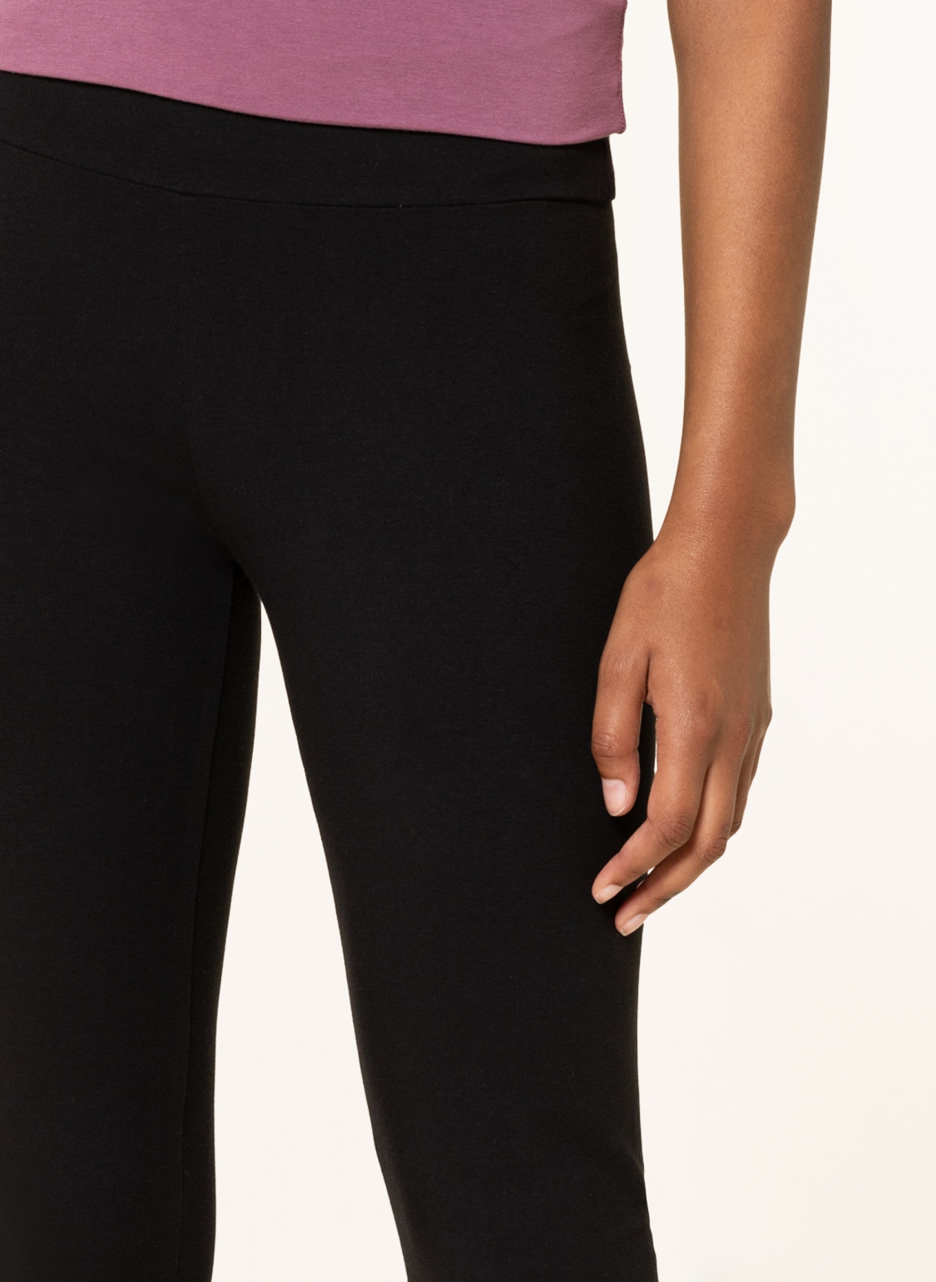 MANDALA CLASSIC ROLLDOWN yoga pants: BLACK