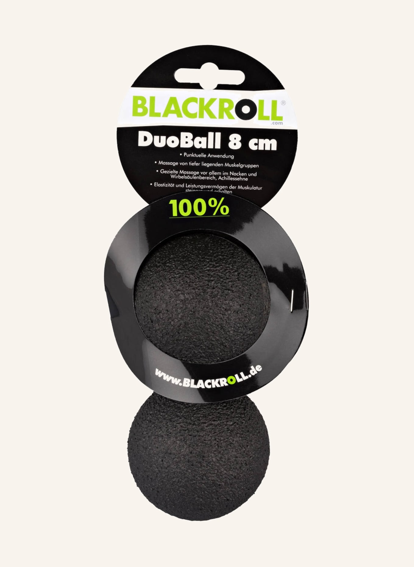 BLACKROLL Duoball 8 cm , Color: BLACK (Image 3)
