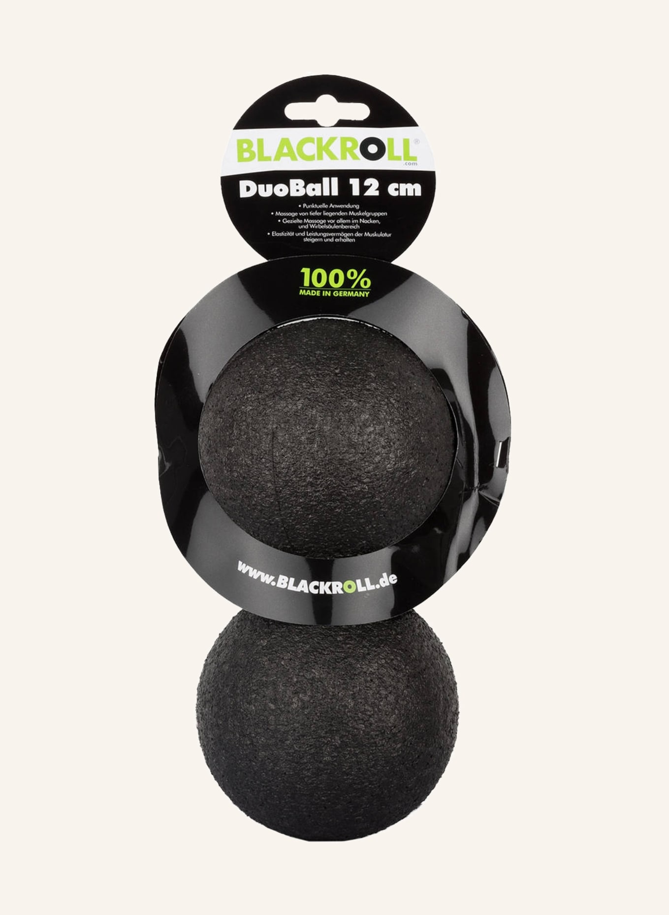 BLACKROLL Duoball 12 cm, Color: BLACK (Image 3)