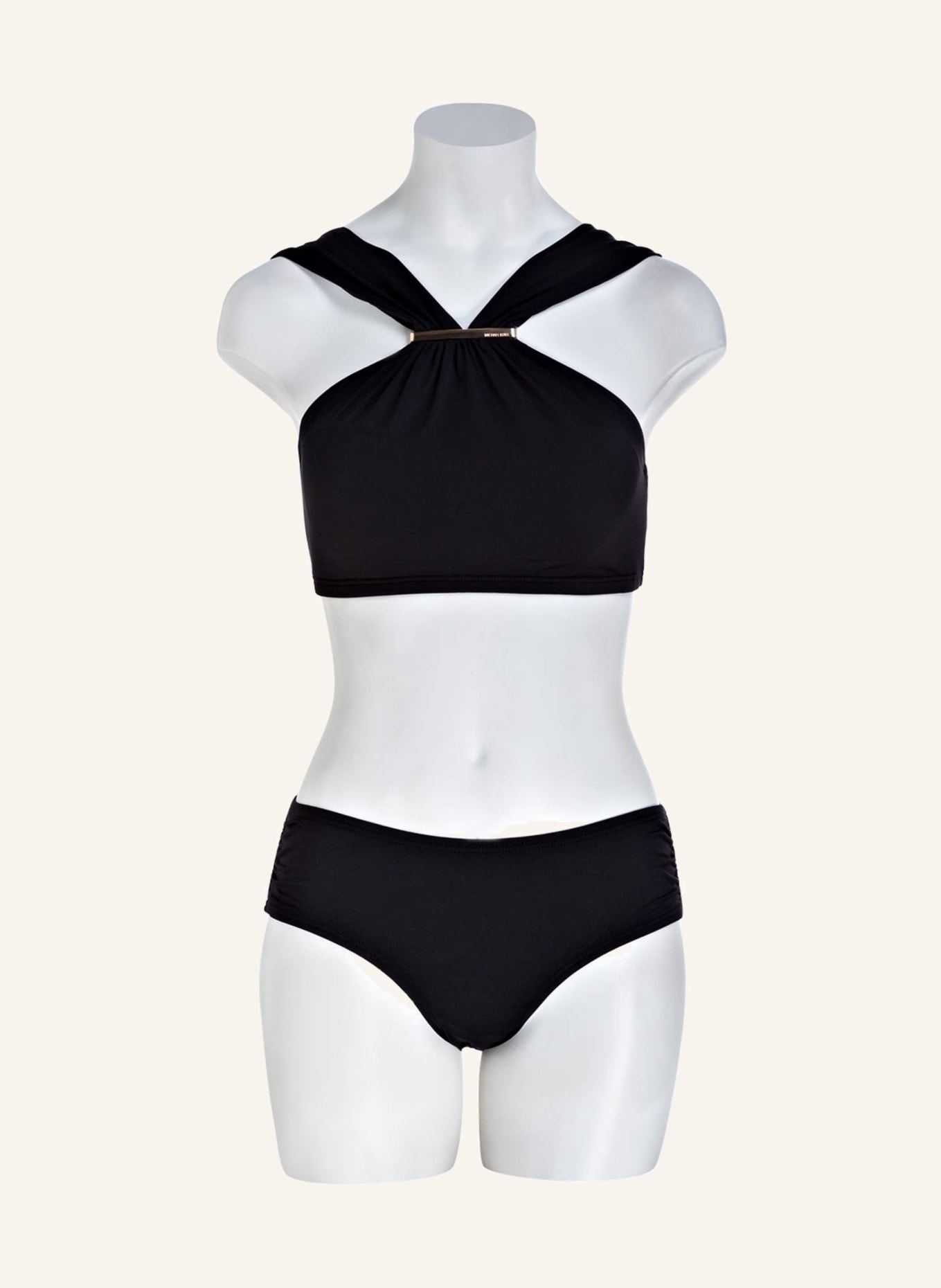 MICHAEL KORS Dół od bikini typu bokserki ICONIC SOLIDS, Kolor: CZARNY (Obrazek 2)