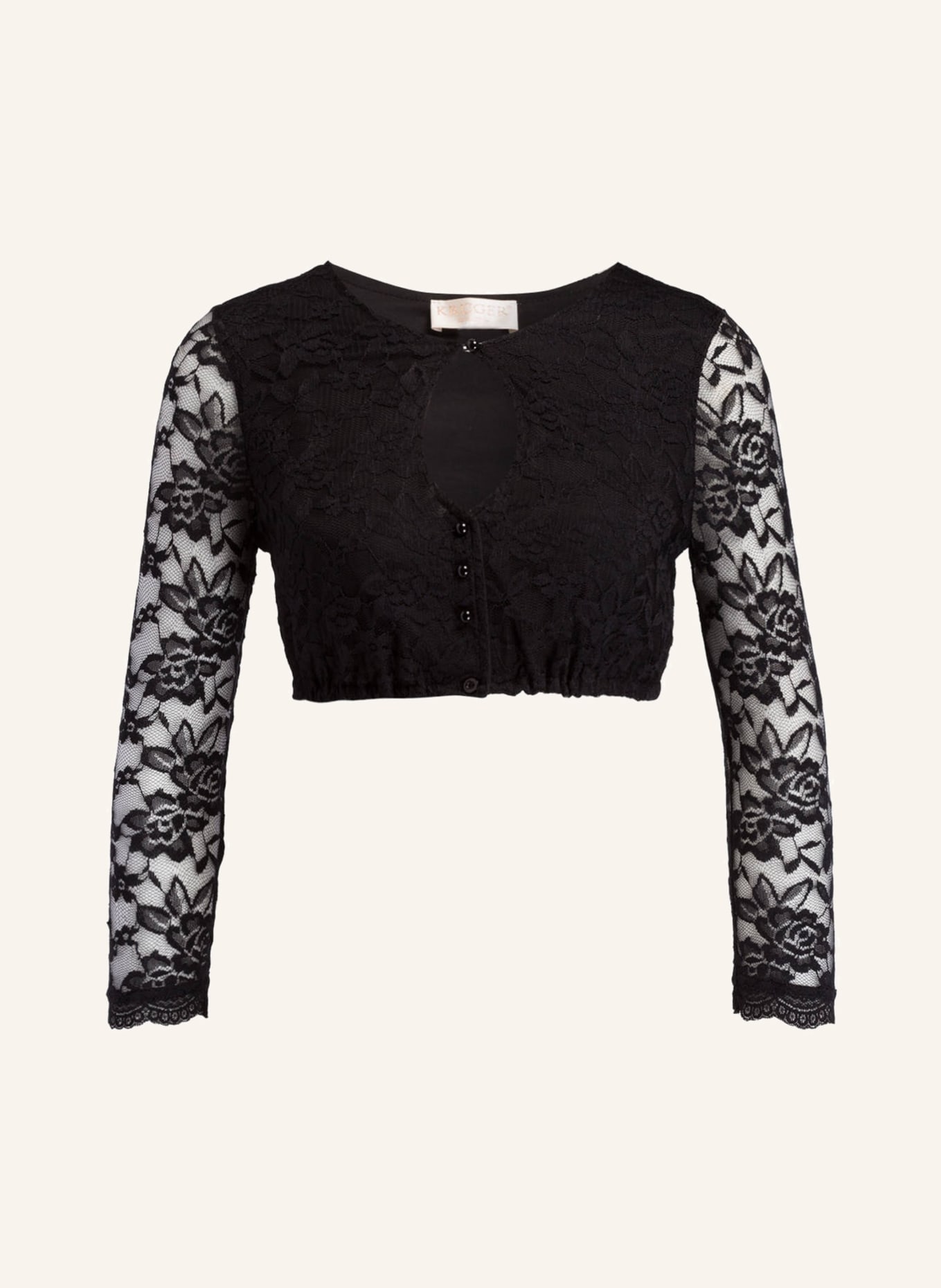 KRÜGER Dirndl blouse VIOLA with 3/4 sleeves, Color: BLACK (Image 1)