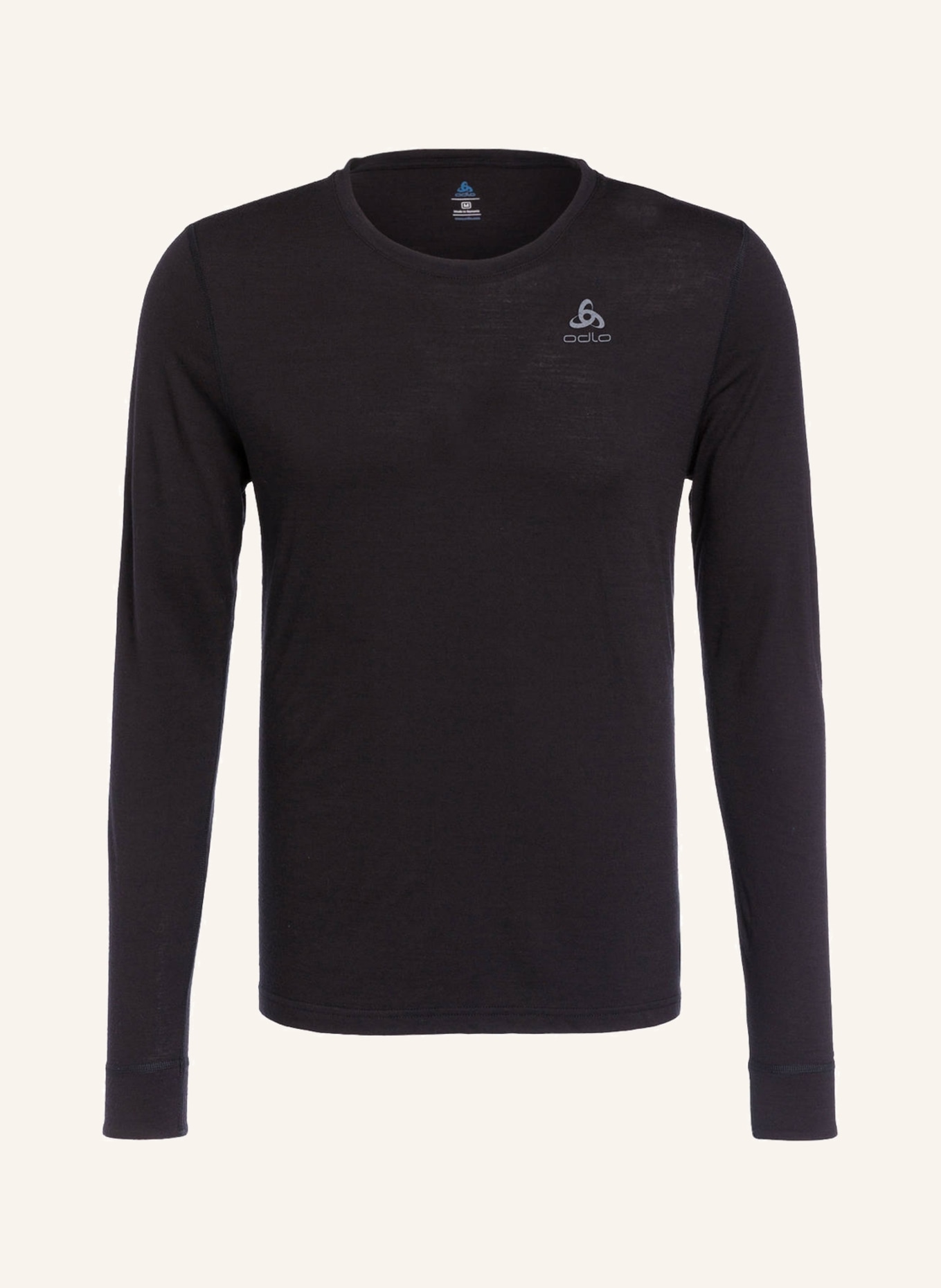 odlo Functional underwear shirt NATURAL WARM made of merino wool, Color: BLACK (Image 1)