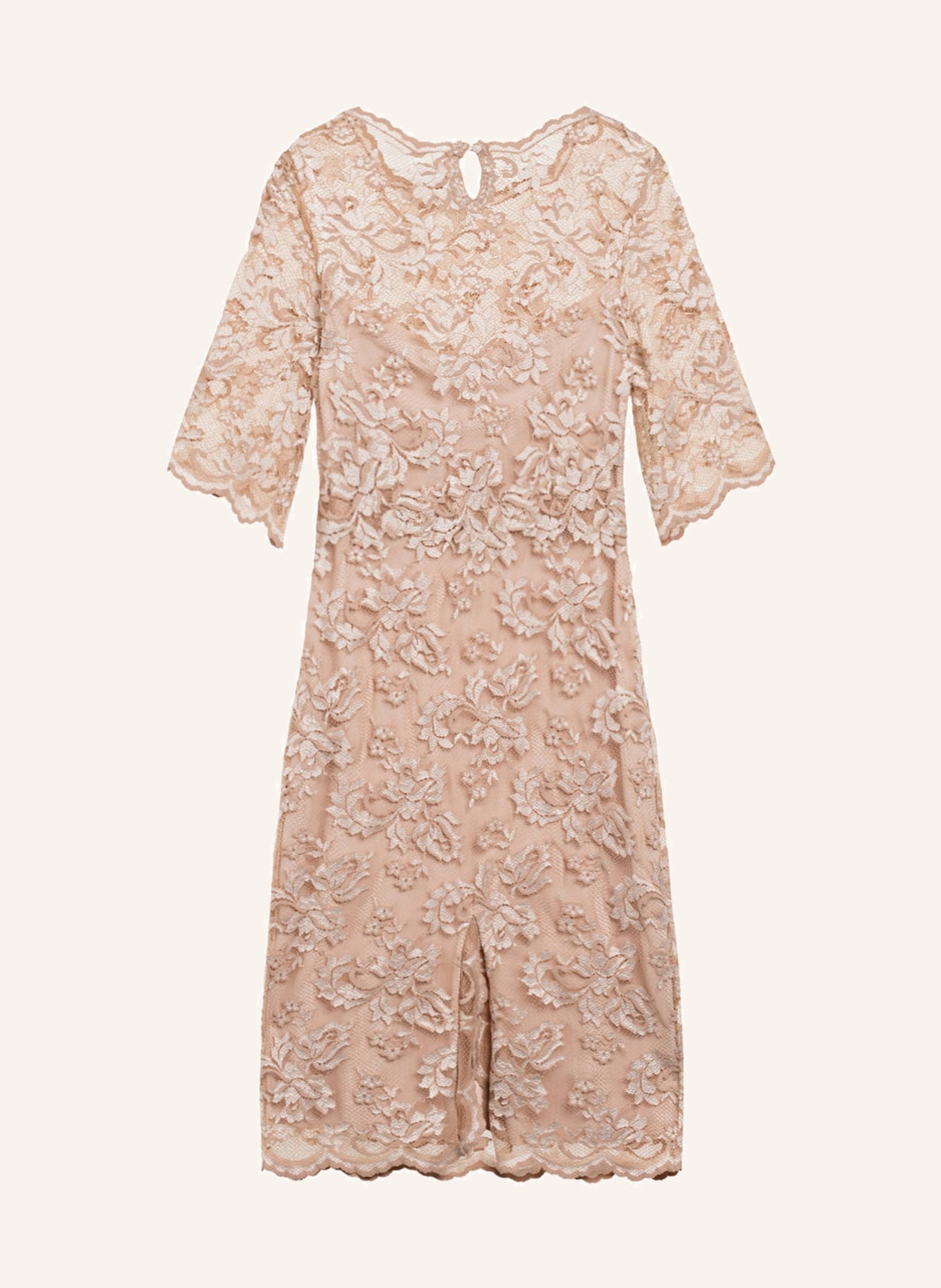OLVI'S Lace dress with 3/4 sleeve, Color: NUDE (Image 2)