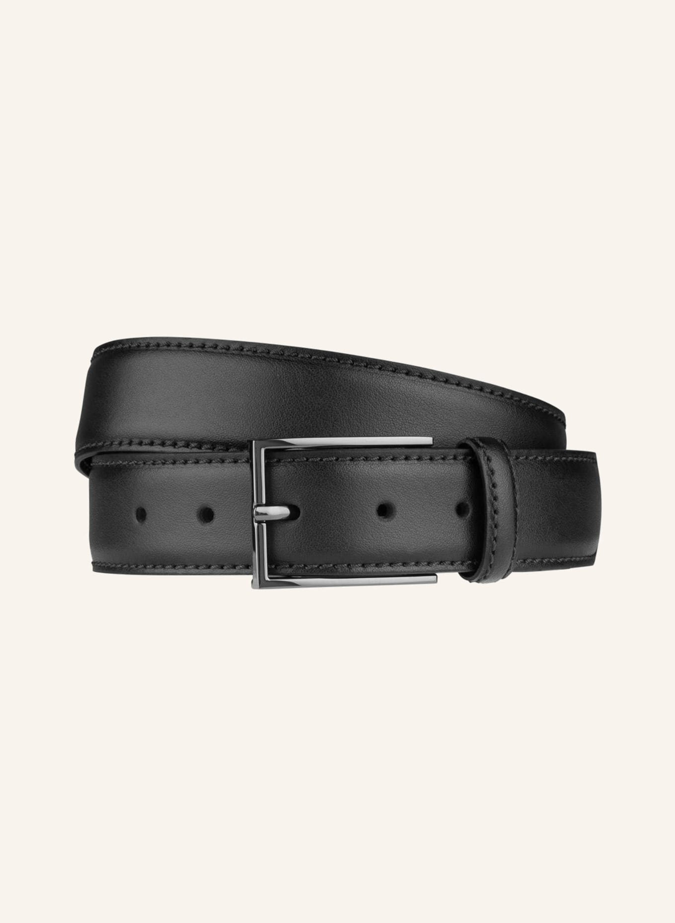 STROKESMAN'S Leather belt, Color: BLACK (Image 1)