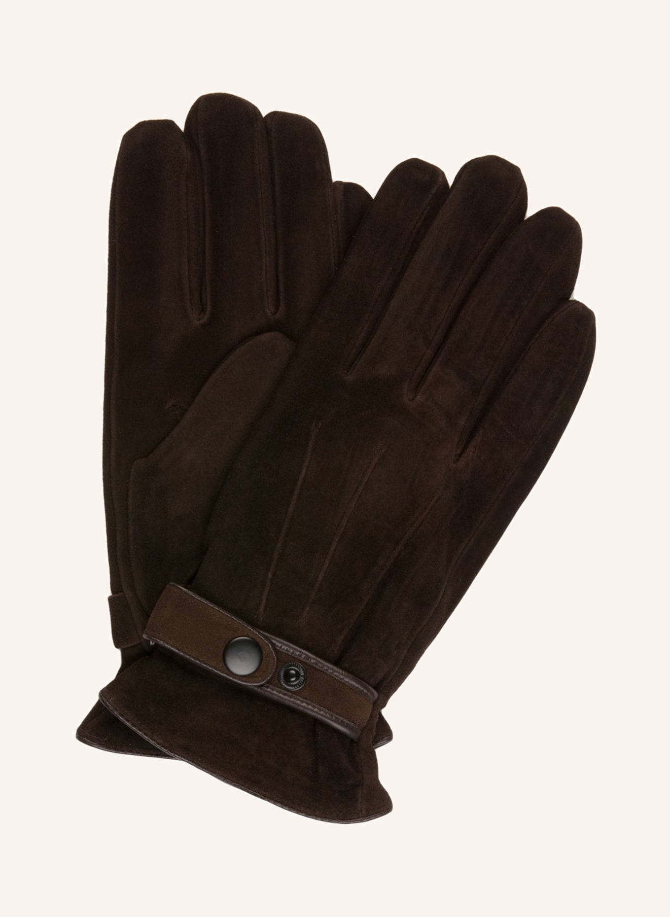 STROKESMAN'S Leather gloves , Color: DARK BROWN (Image 1)