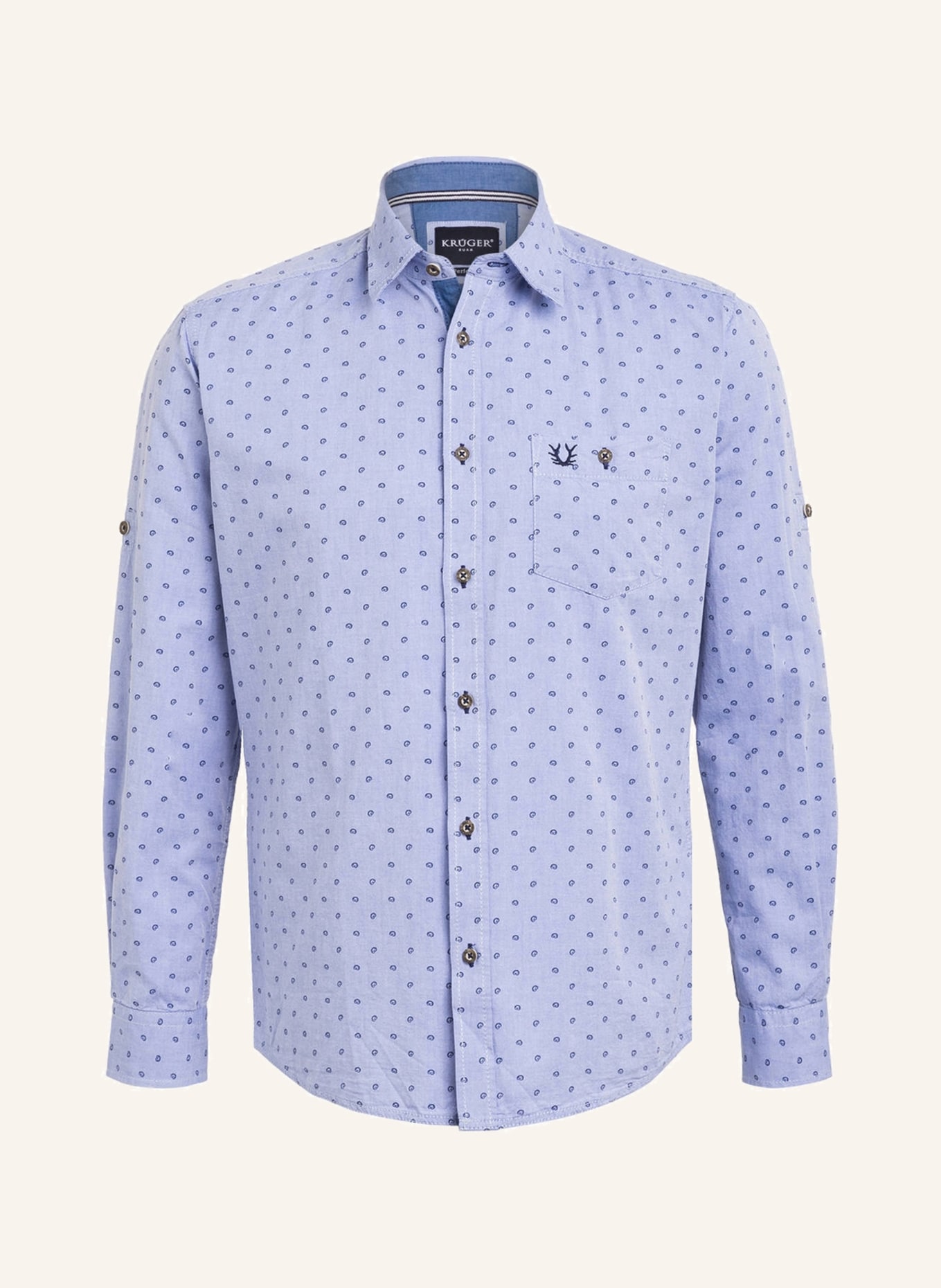 KRÜGER Trachten shirt VALENTIN perfect fit, Color: LIGHT BLUE (Image 1)